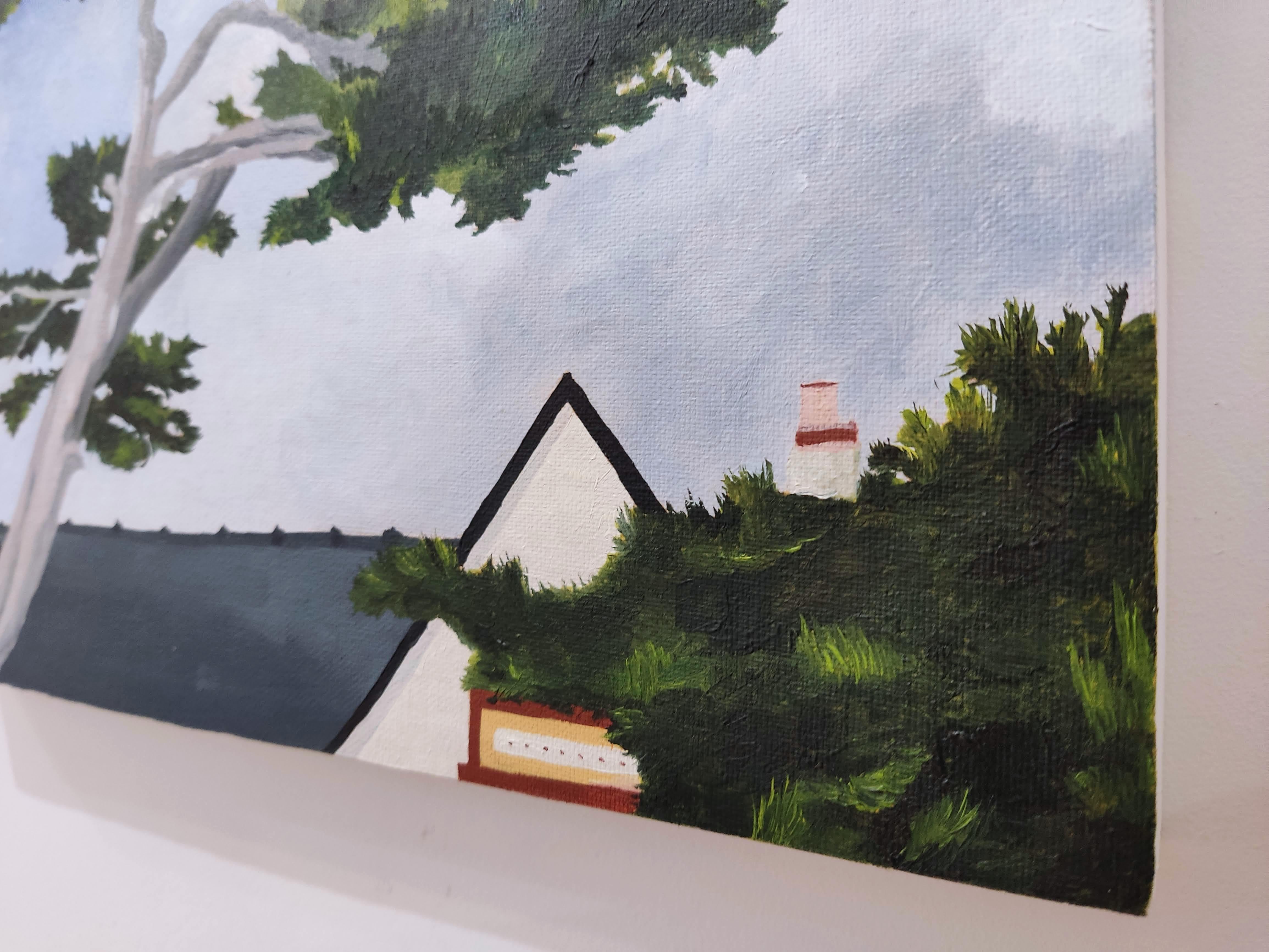 Ciel d'été, Original Oil Painting, Landscape, Tree, Ready to hang For Sale 1