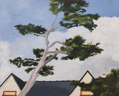 Ciel d'été, Original Oil Painting, Landscape, Tree, Ready to hang