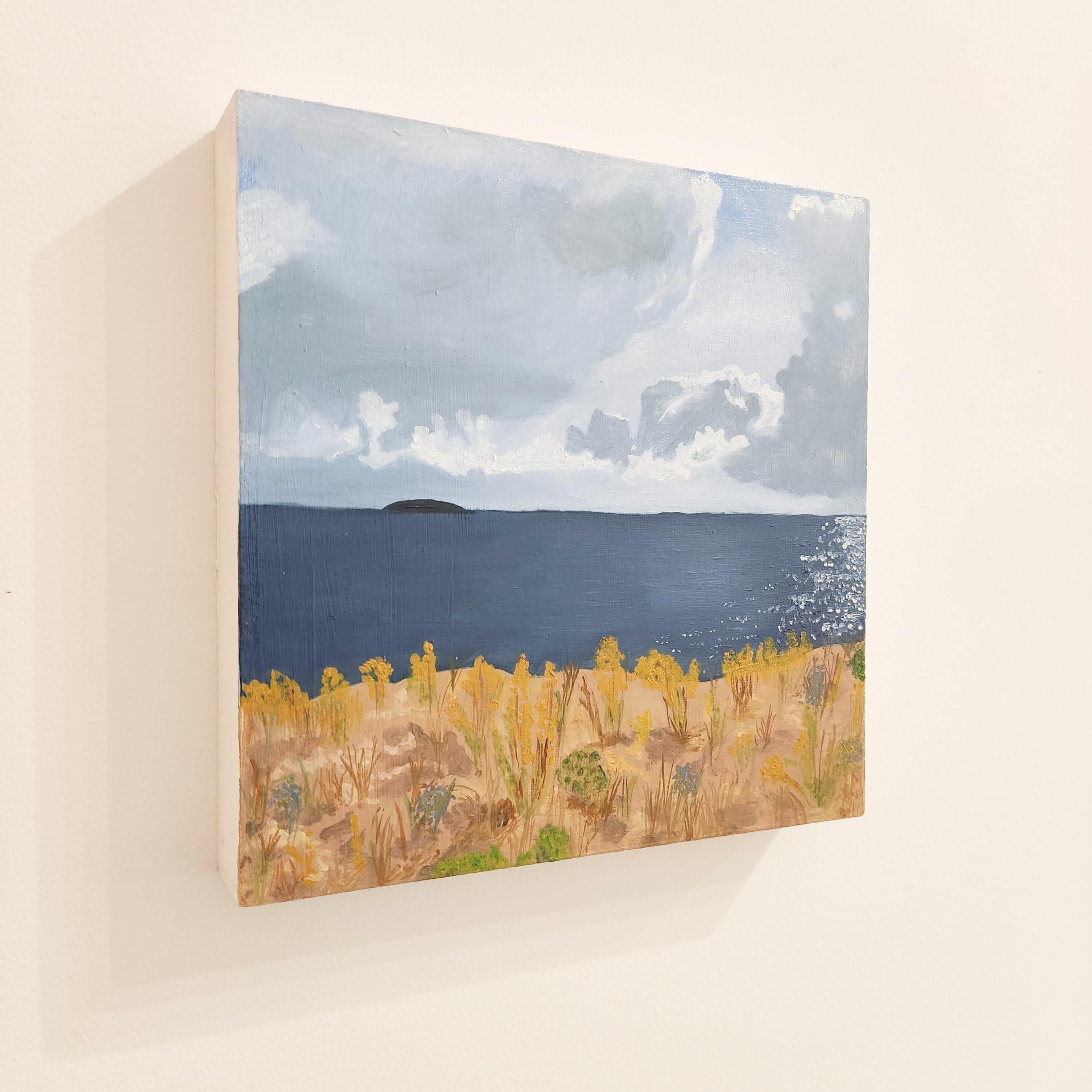 Ciel et Terre - Peinture à l'huile, paysage, bord de mer - Painting de Gabriel Riesnert