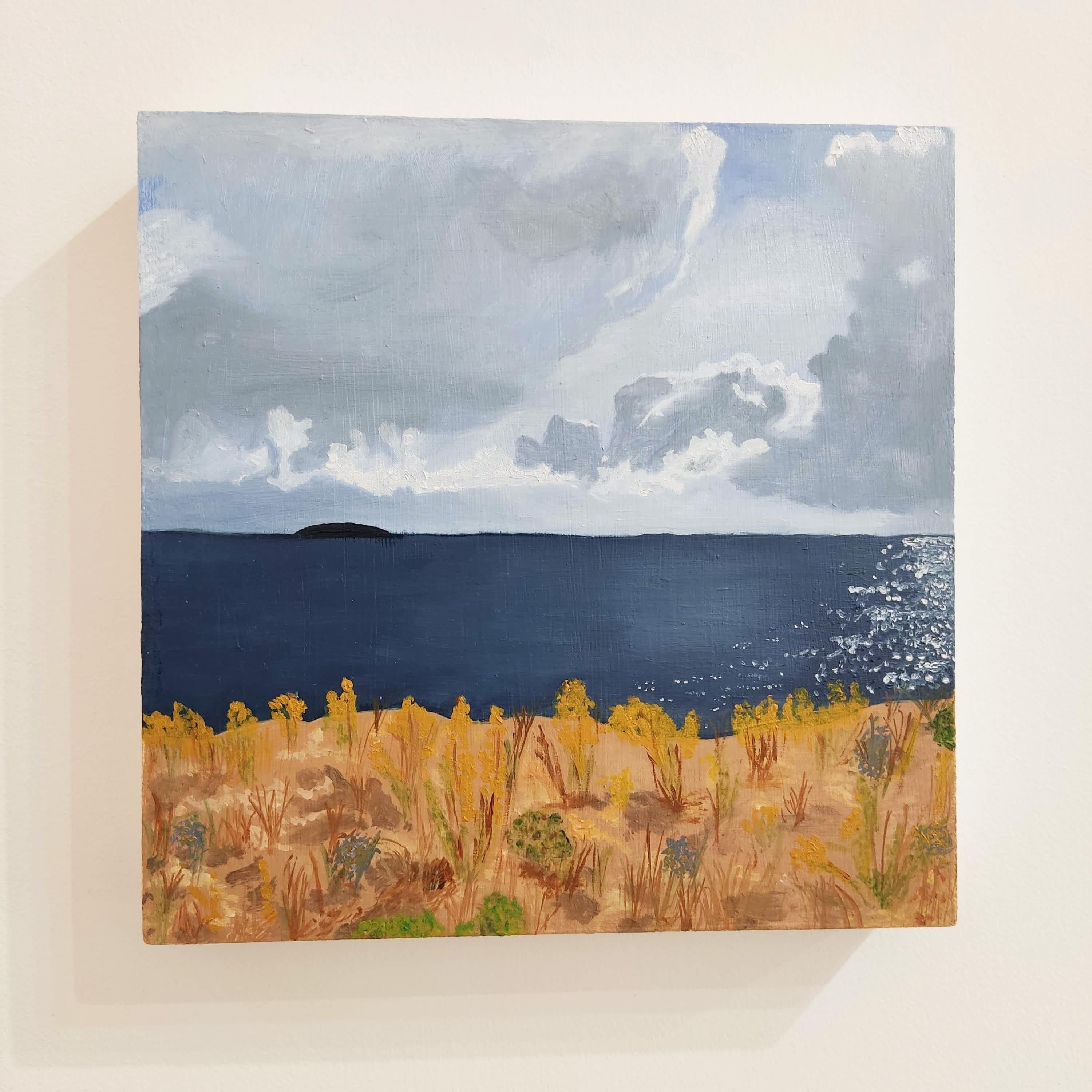 Ciel et Terre - Peinture à l'huile, paysage, bord de mer - Contemporain Painting par Gabriel Riesnert