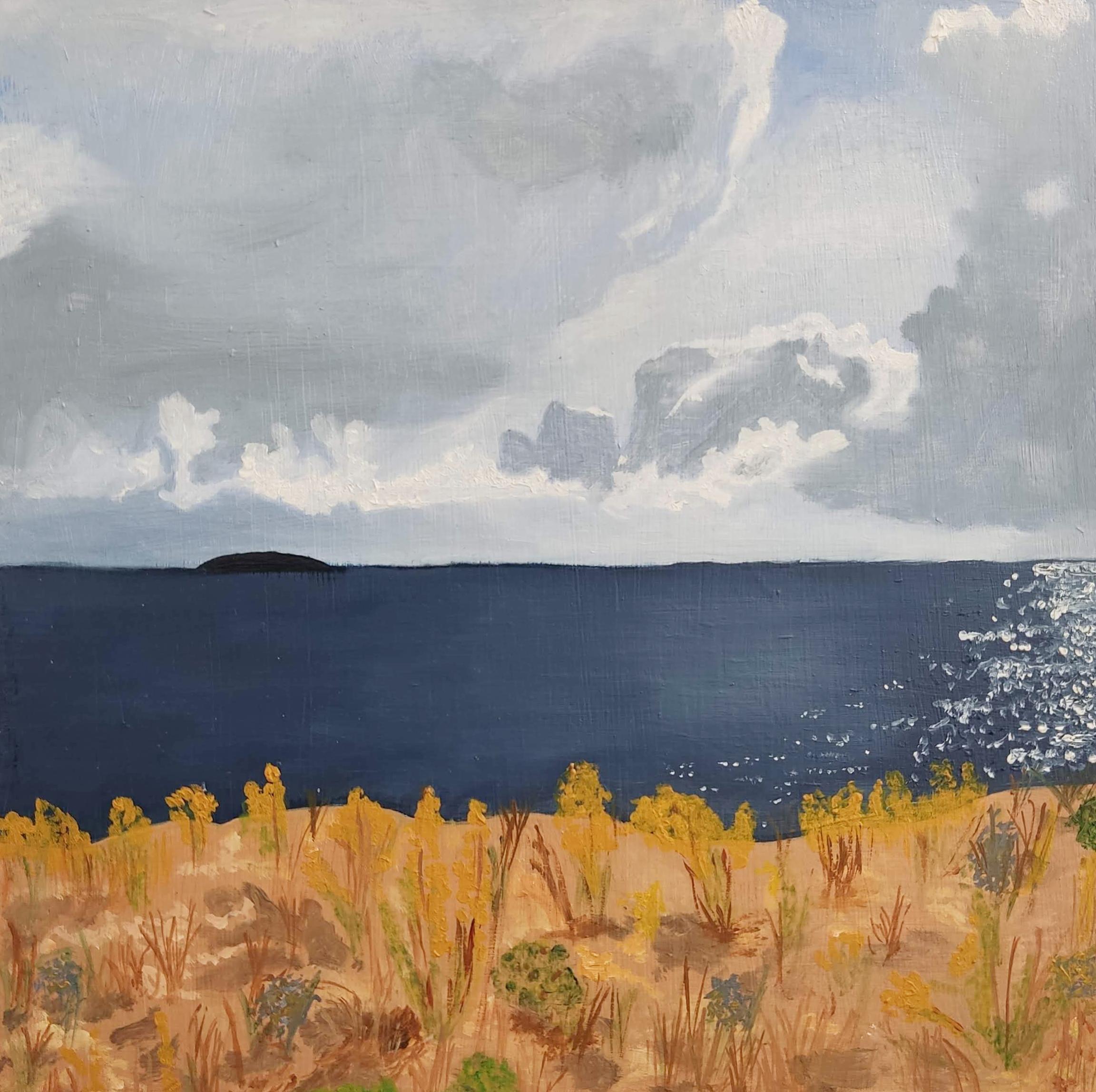 Landscape Painting Gabriel Riesnert - Ciel et Terre - Peinture à l'huile, paysage, bord de mer
