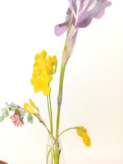 Fleurs du jardin, Fine Drawing, Floral Still Life, Minimalist Bouquet in a Vase