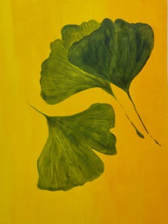 Gin Yyo - Contemporary oil painting, Gincko Leaf