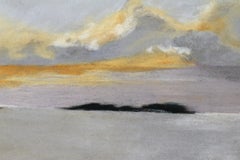 Sunset, Rive secrète, Original Pastel Seascape, Luminous Coastal Landscape