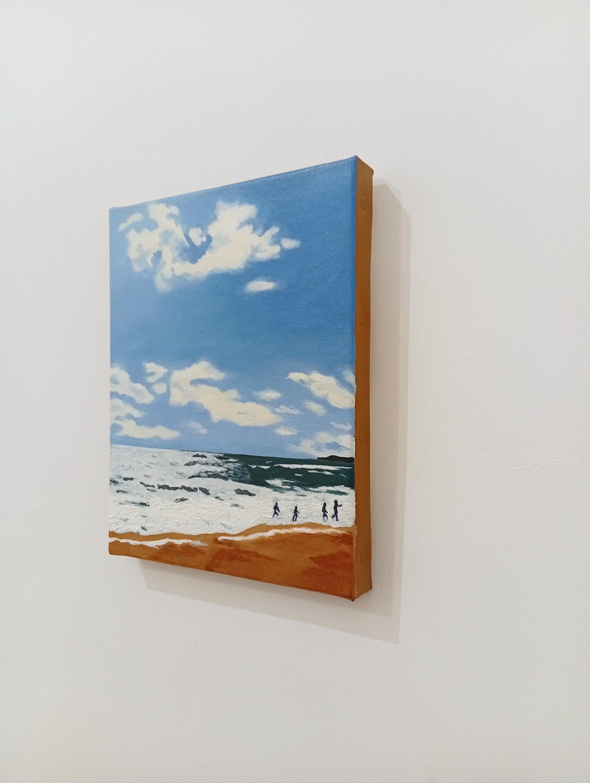 Horizon d'été, Ölgemälde auf Leinwand, Meer und Strand unter einem Sommerhimmel im Angebot 1