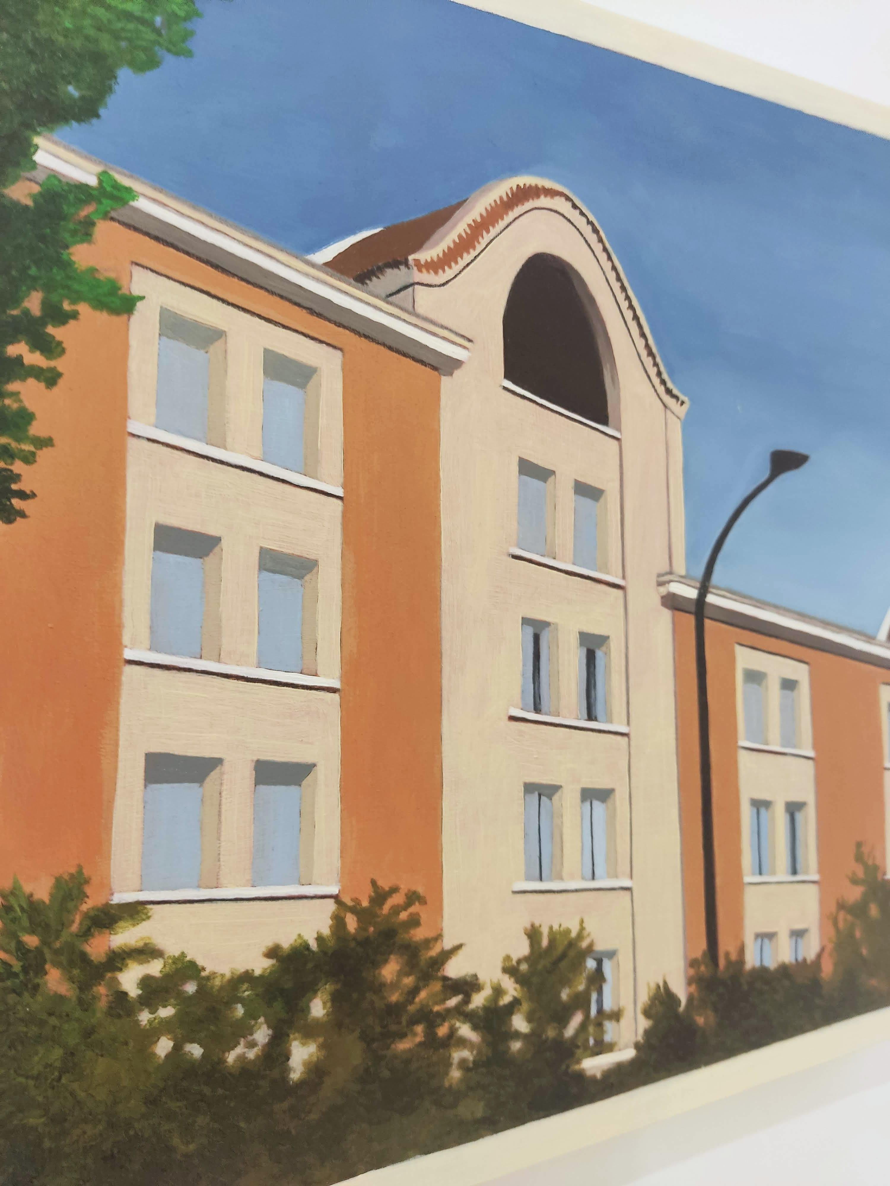 Lieu Commun La Cité, Pittura a olio, Architettura, Paesaggio urbano - Painting Fotorealista di Gabriel Riesnert