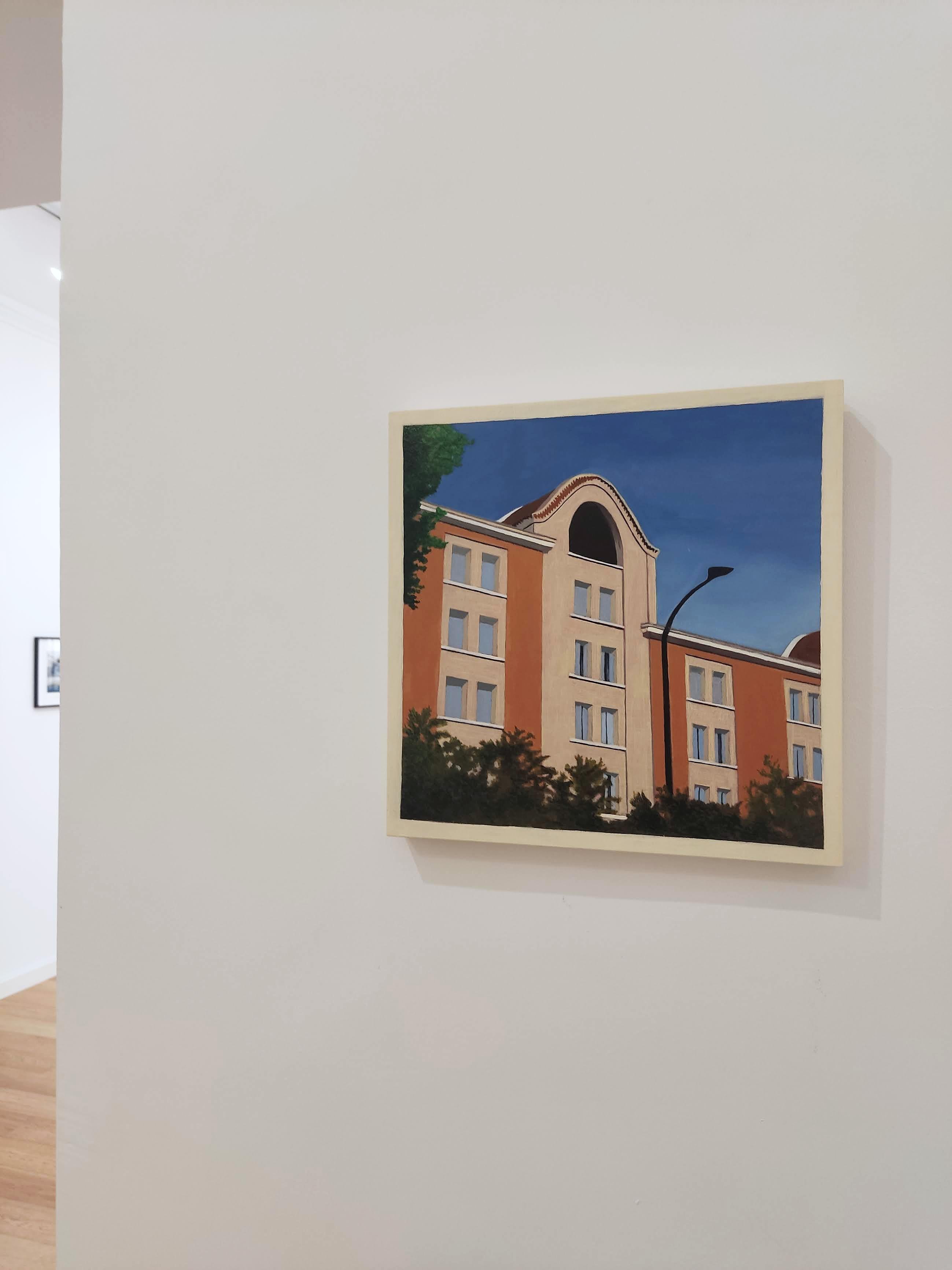 Lieu Commun La Cité, Pittura a olio, Architettura, Paesaggio urbano in vendita 1