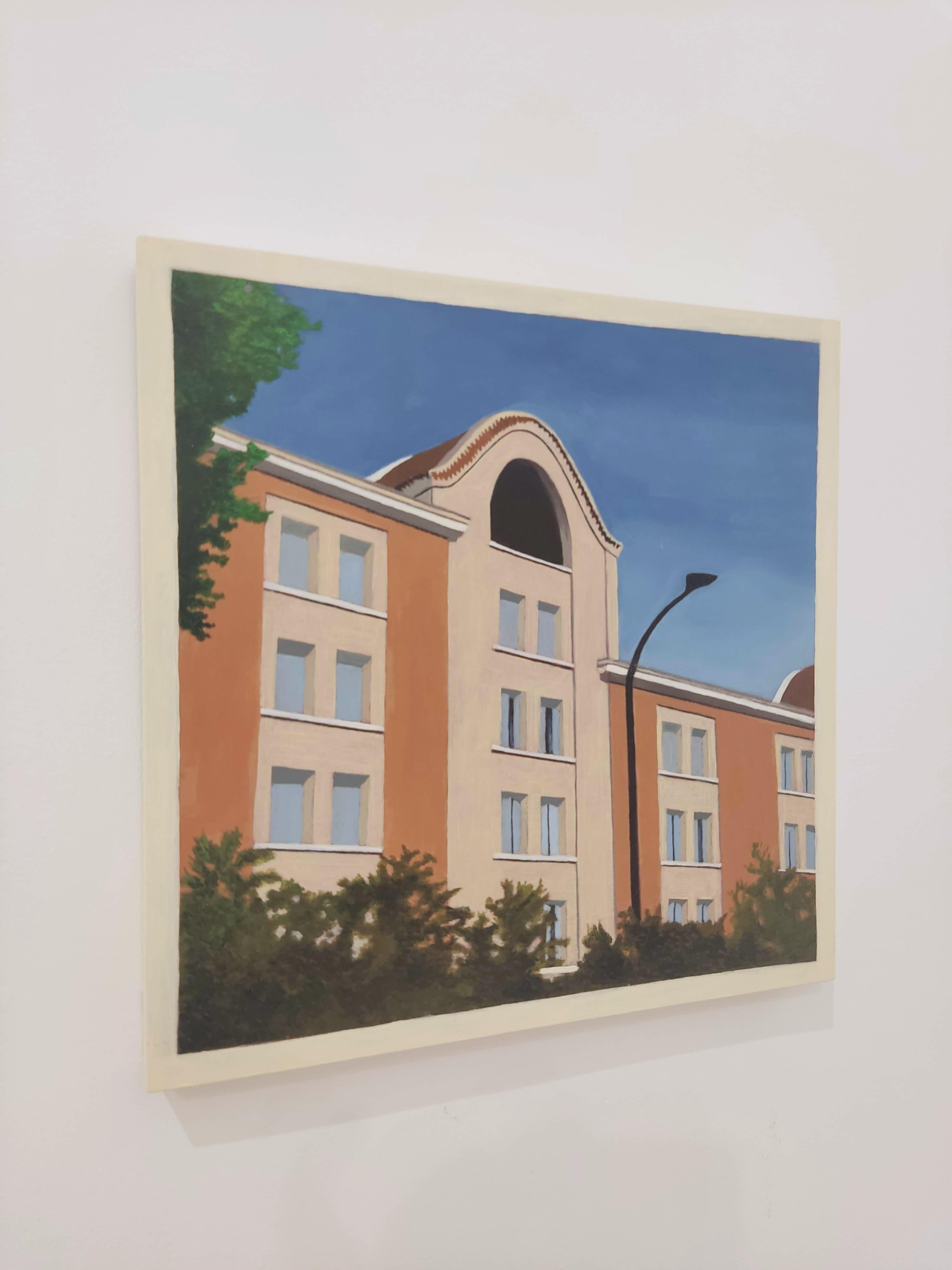 Lieu Commun La Cité, Pittura a olio, Architettura, Paesaggio urbano in vendita 2