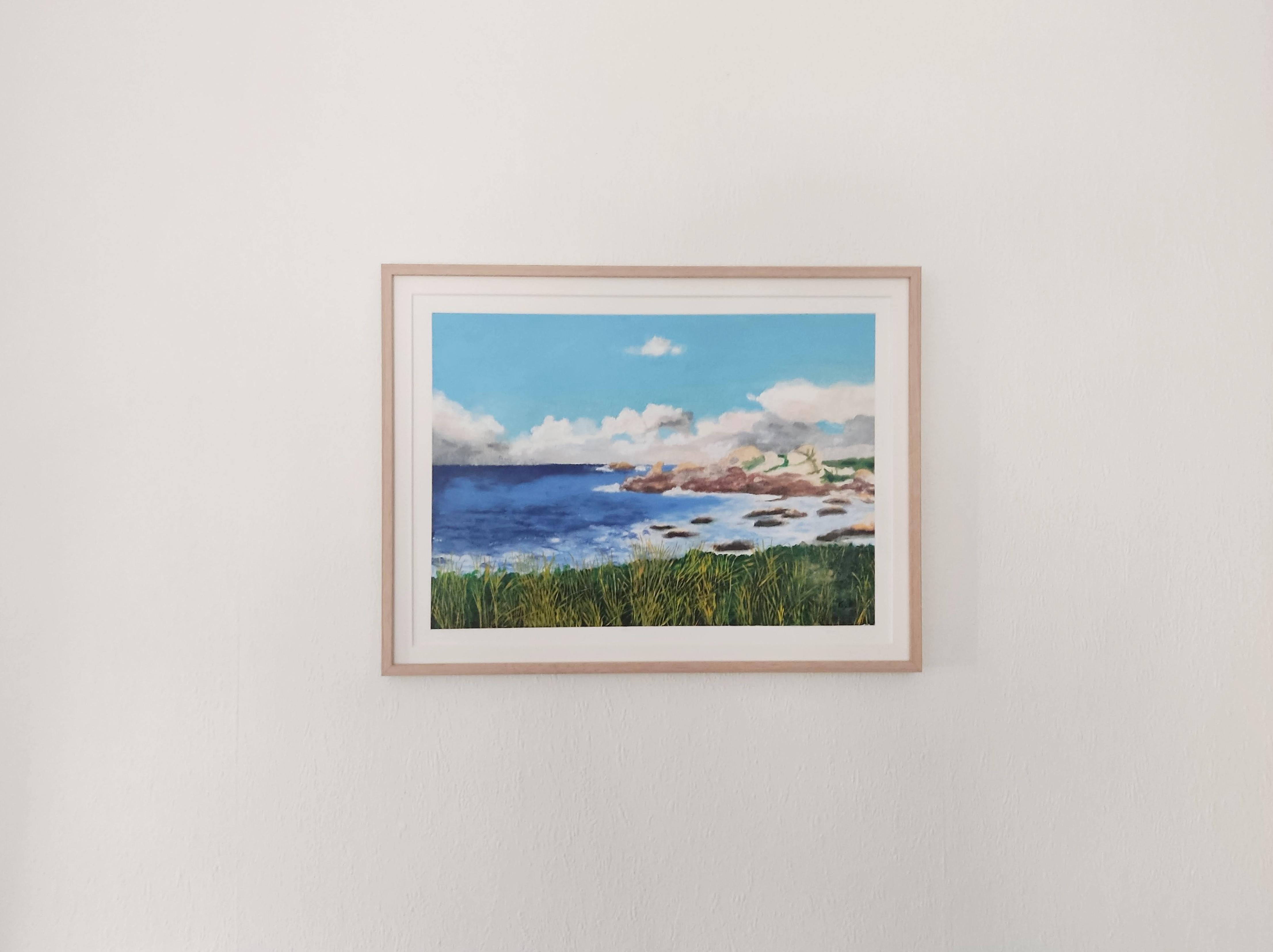 Lumière de Bretagne, paysage côtier, peinture à l'huile et pastel impressionniste français en vente 3