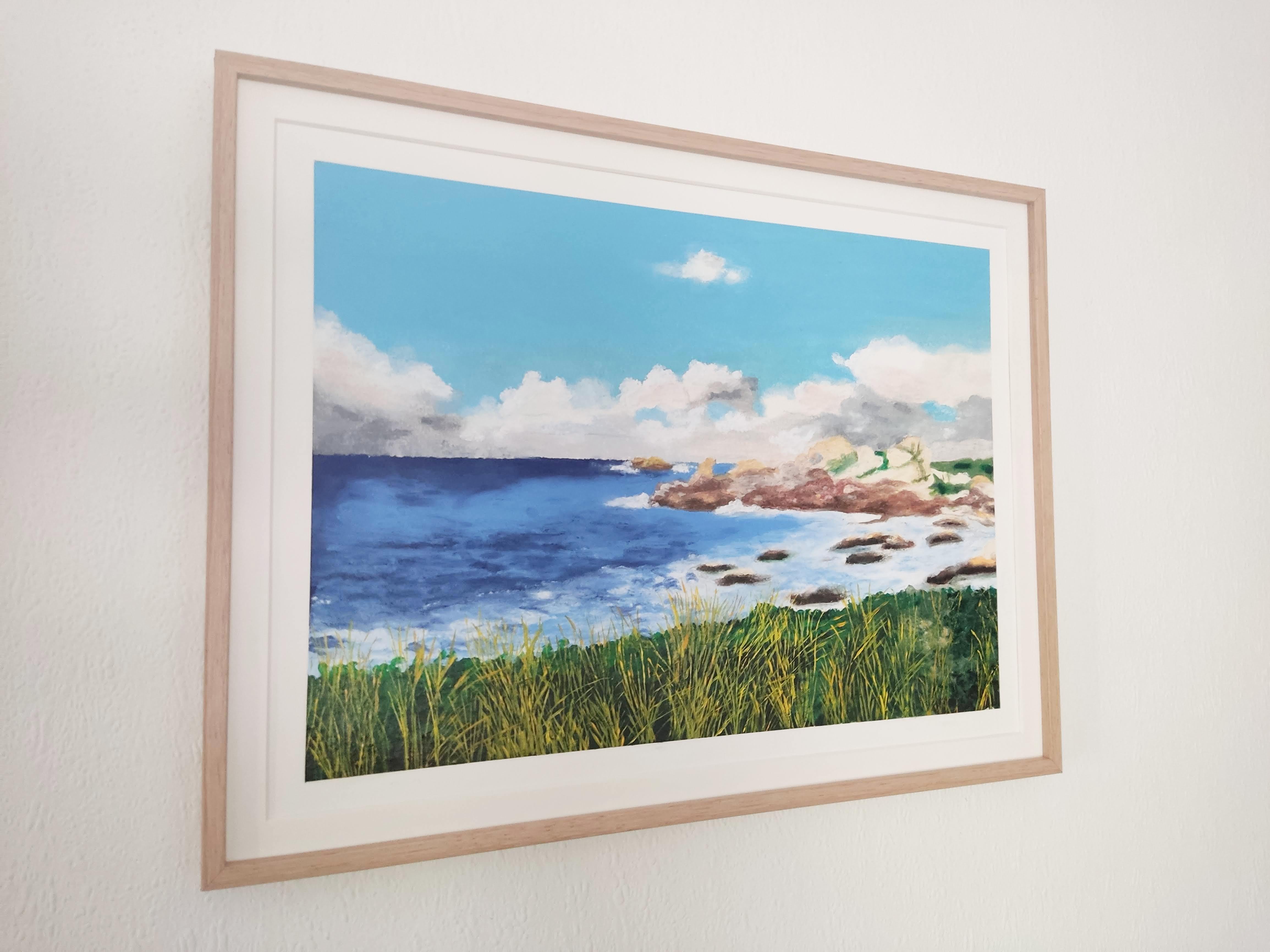 Lumière de Bretagne, paysage côtier, peinture à l'huile et pastel impressionniste français en vente 5