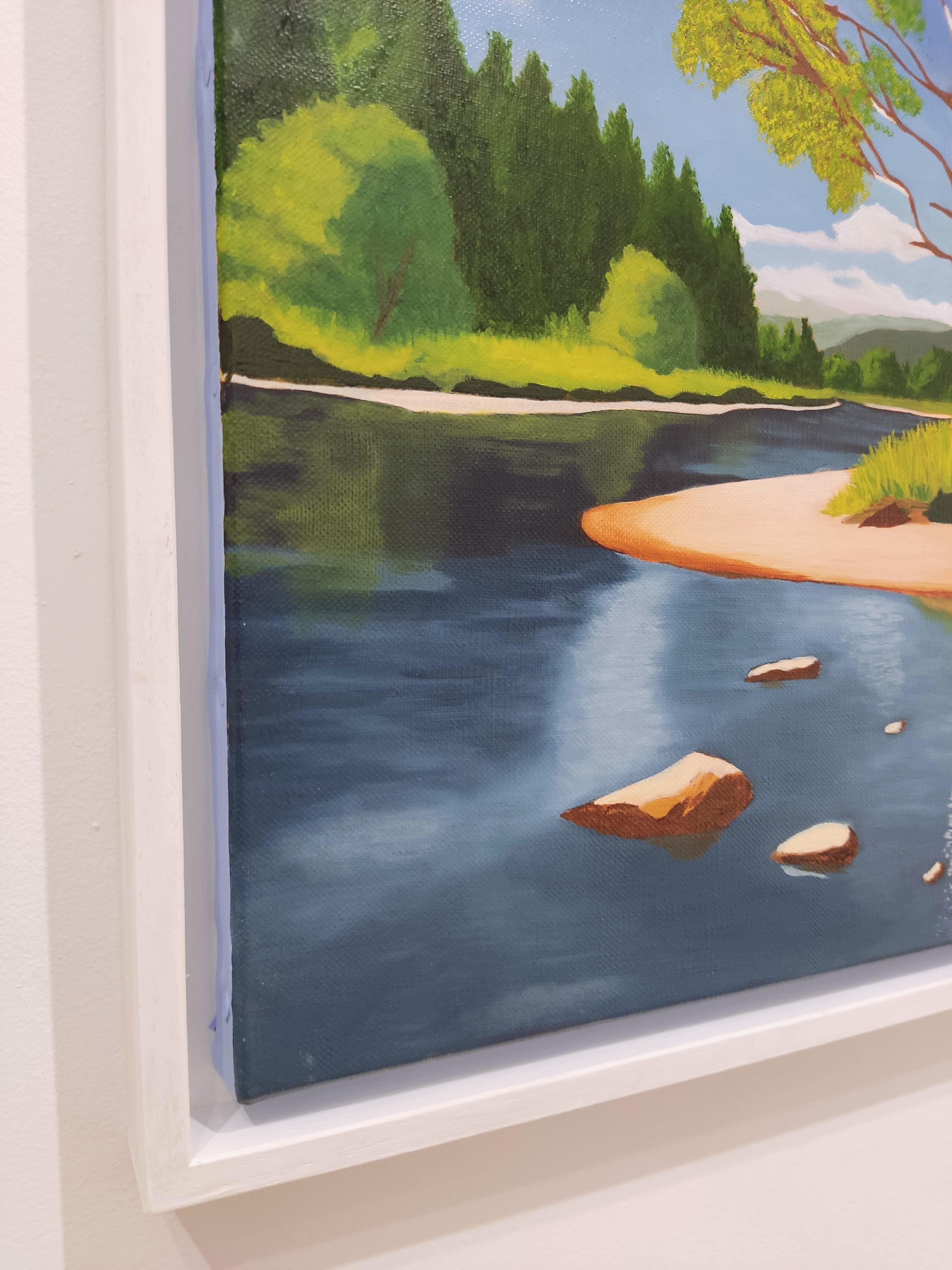 Respiración, Pintura al óleo, Paisaje contemporáneo, Río, Árbol en venta 3