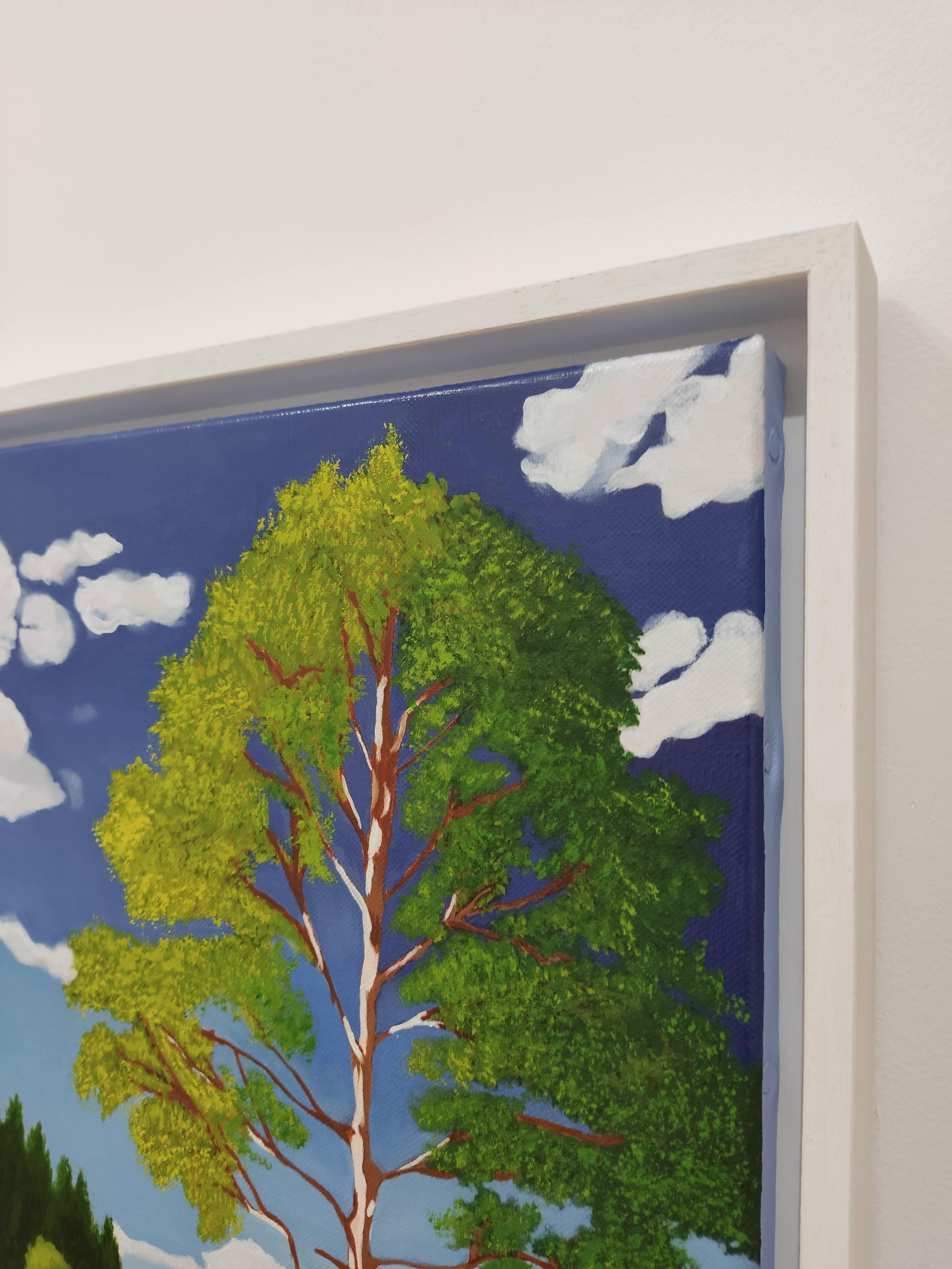 Respiración, Pintura al óleo, Paisaje contemporáneo, Río, Árbol en venta 4