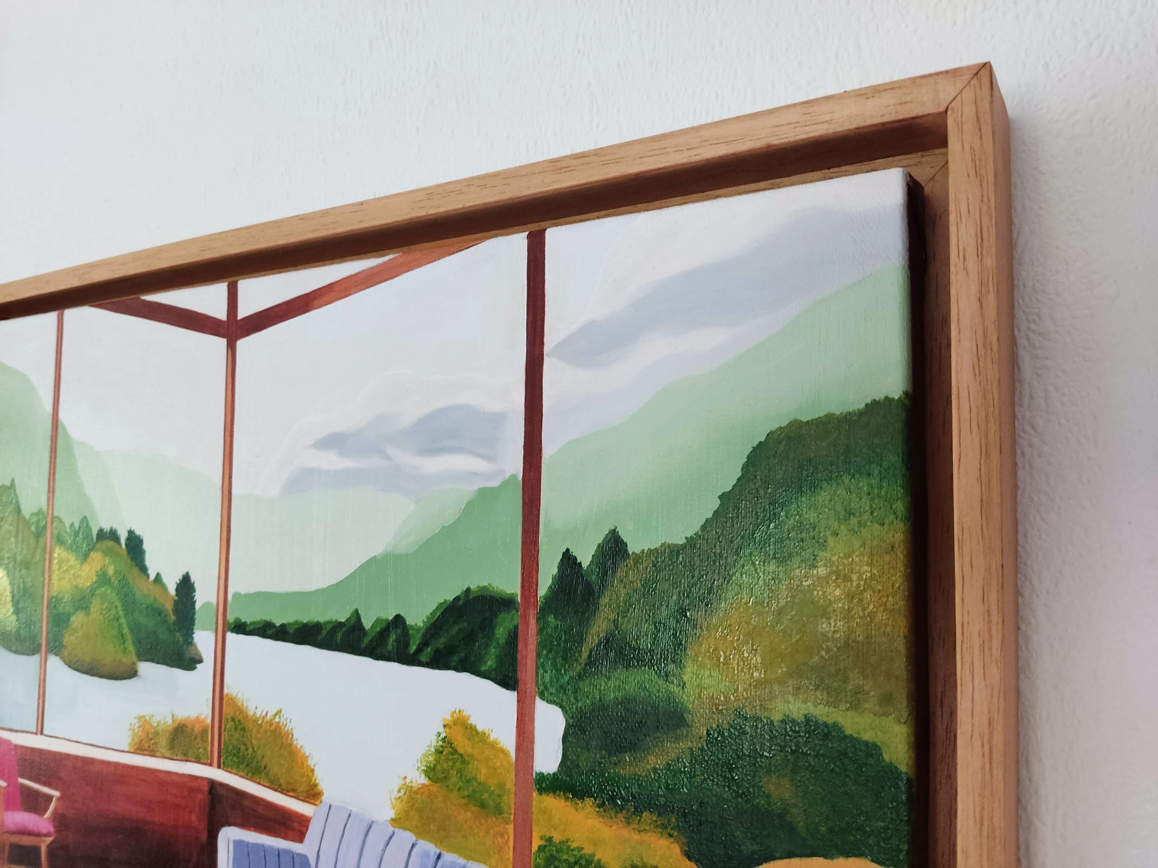 Work :  Original Oil Painting, Handmade artwork, Unique Work. Framed in Solid wood floater frame with oak wood stain finish. Ready to Hang.
Medium : Oil painting on stretched Linen.
Artist : Gabriel Riesnert
Subject : Sans Titre (Title ) -