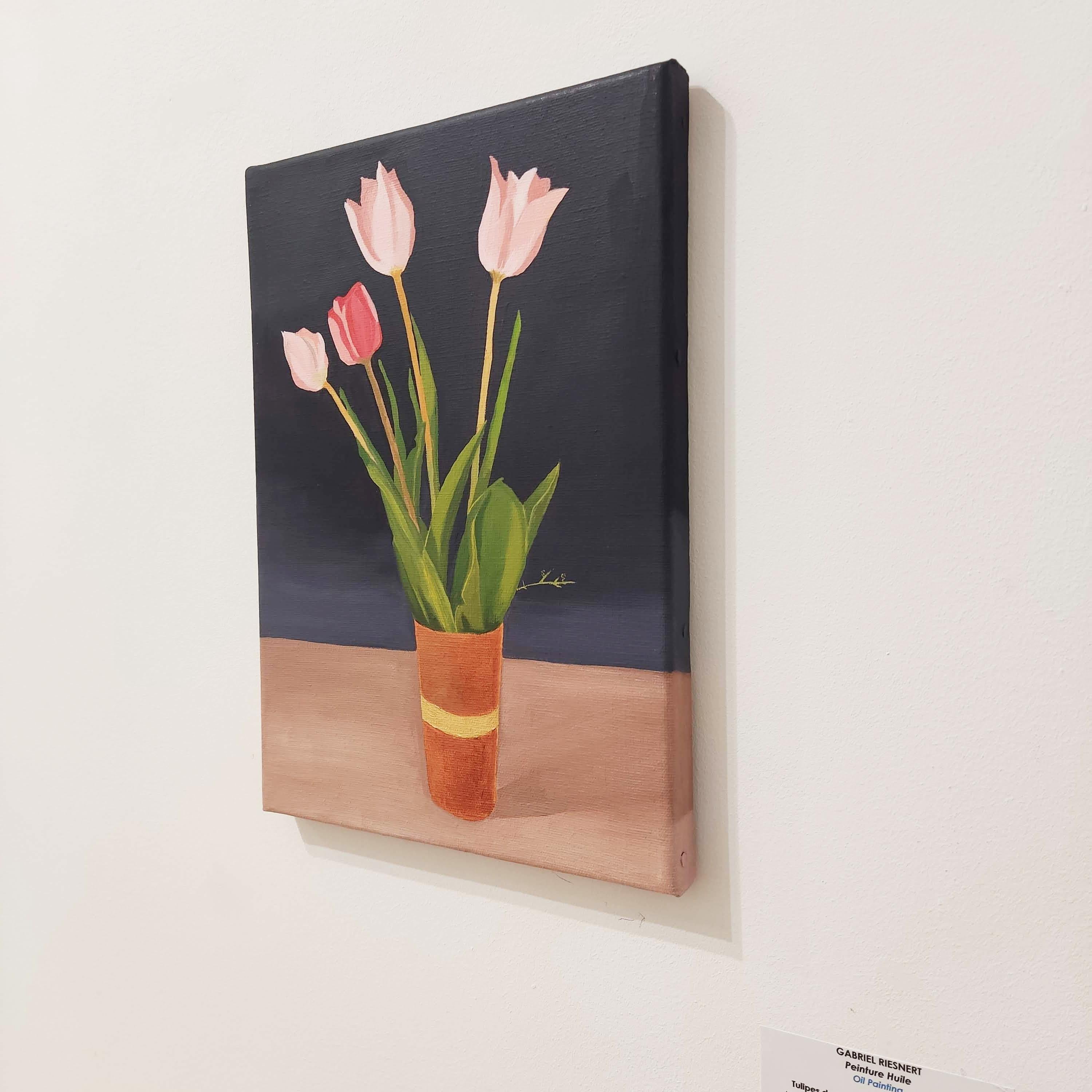 Tulips from the garden, Still life realism, Oil Painting, Contemporary , Flowers For Sale 3