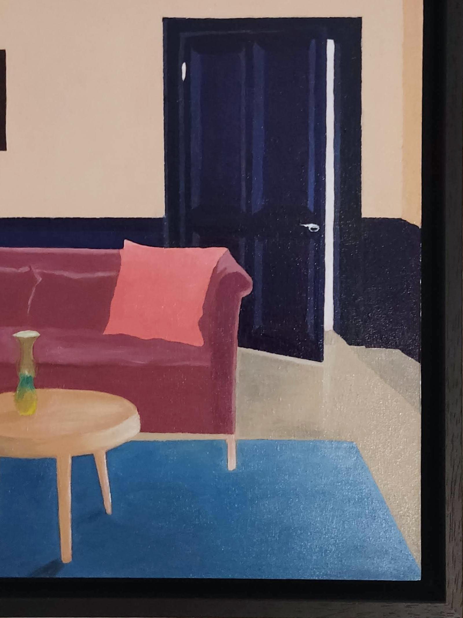 Un après midi avec Arp - Original Ölgemälde, Vase, Interieur, Sofa – Painting von Gabriel Riesnert