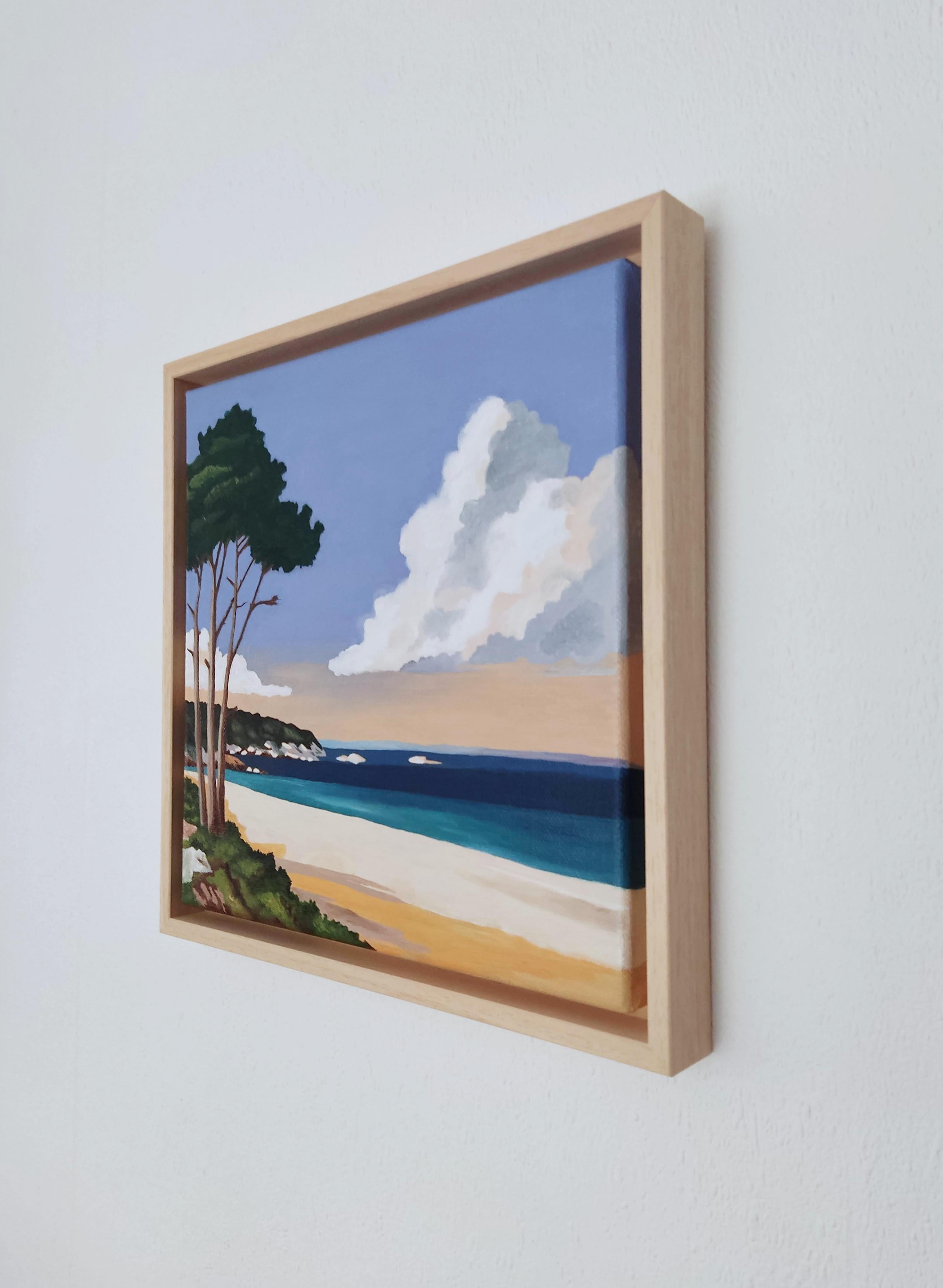 Bord de mer, peinture à l'huile sur toile, bord de mer, paysage contemporain, plage en vente 1