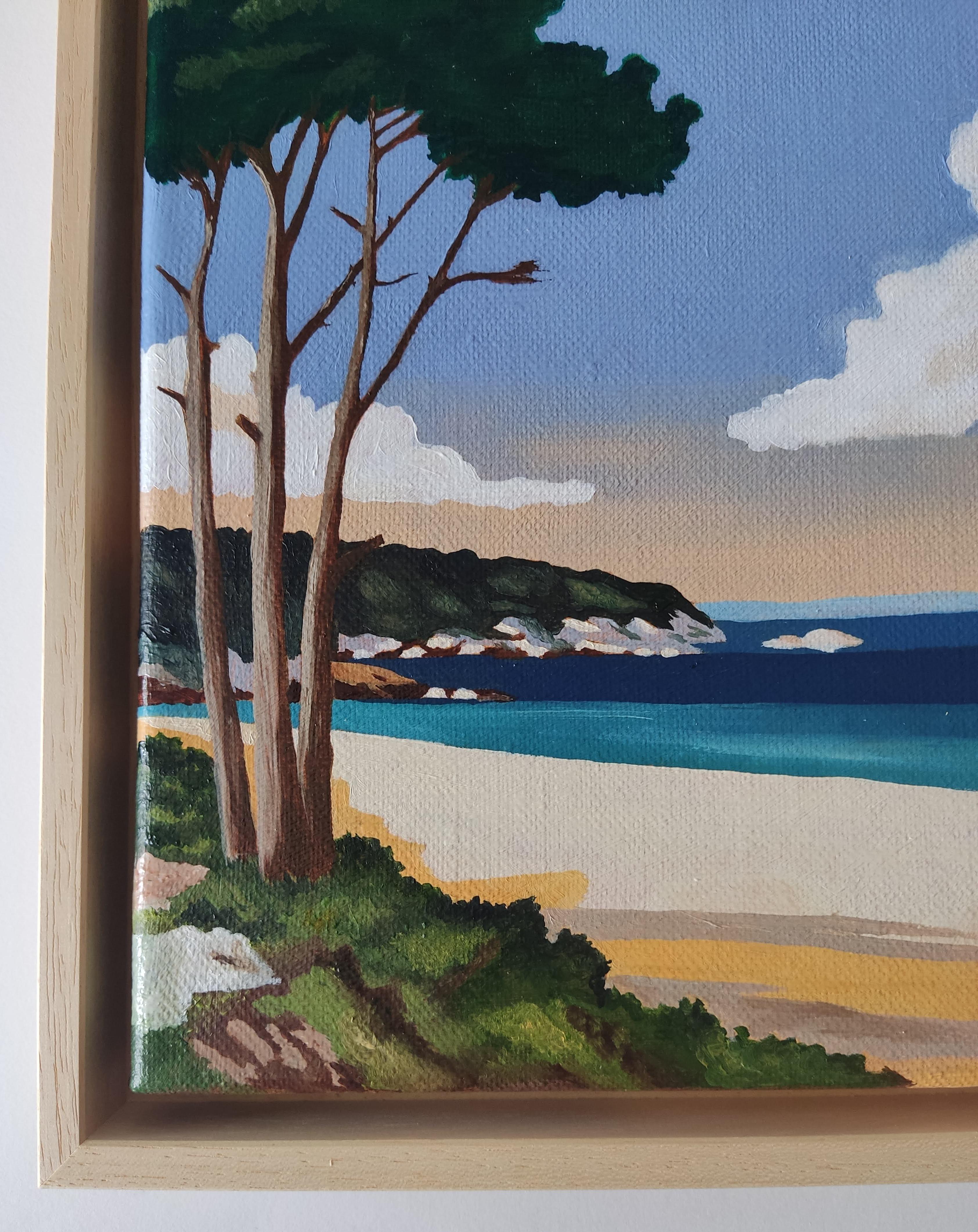 Bord de mer, peinture à l'huile sur toile, bord de mer, paysage contemporain, plage - Contemporain Painting par Gabriel Riesnert