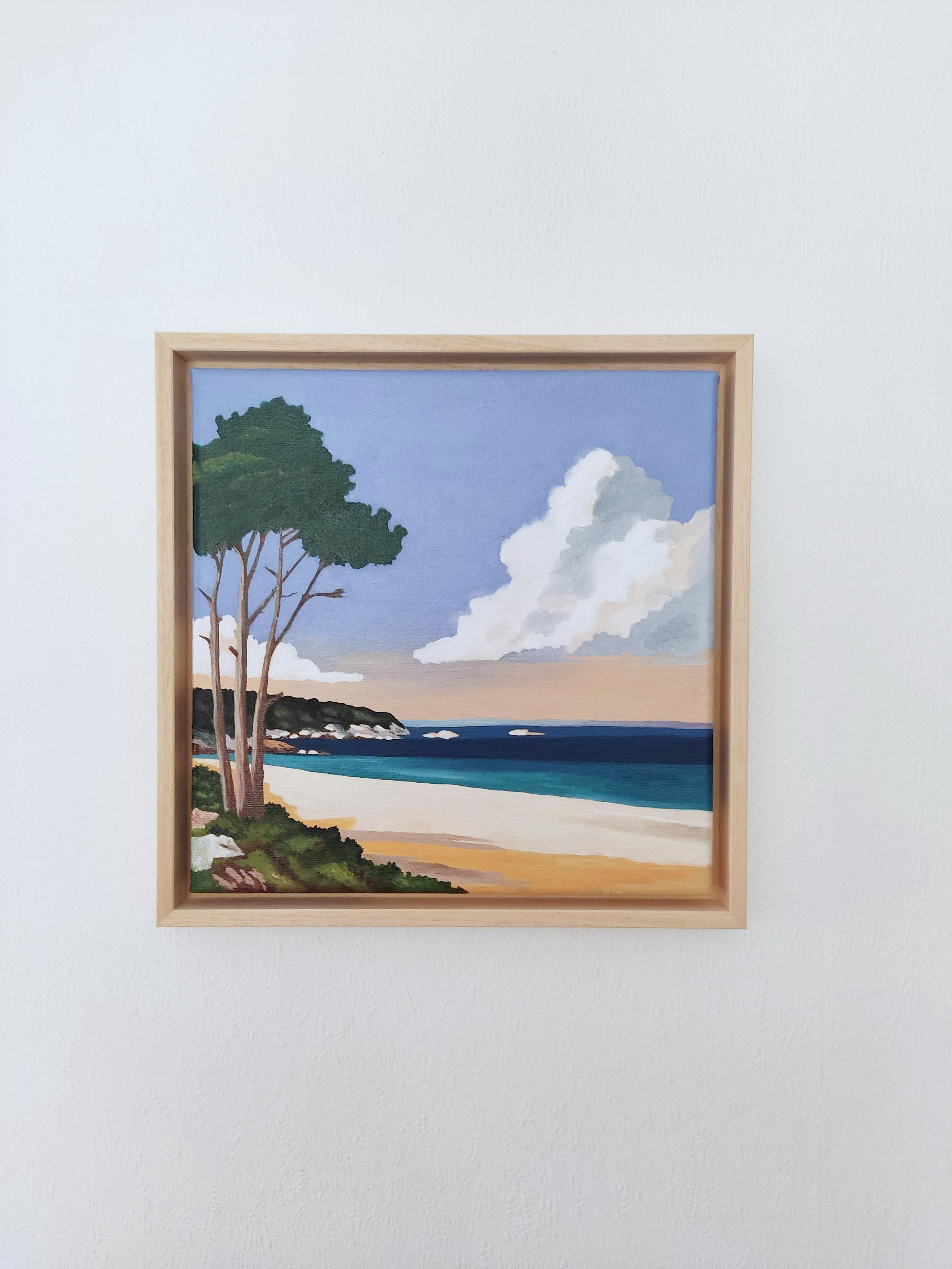 Bord de mer, peinture à l'huile sur toile, bord de mer, paysage contemporain, plage en vente 4