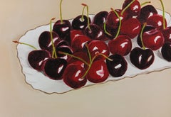 Nature morte aux cerises rouges, impression aux pigments d'archives, art contemporain