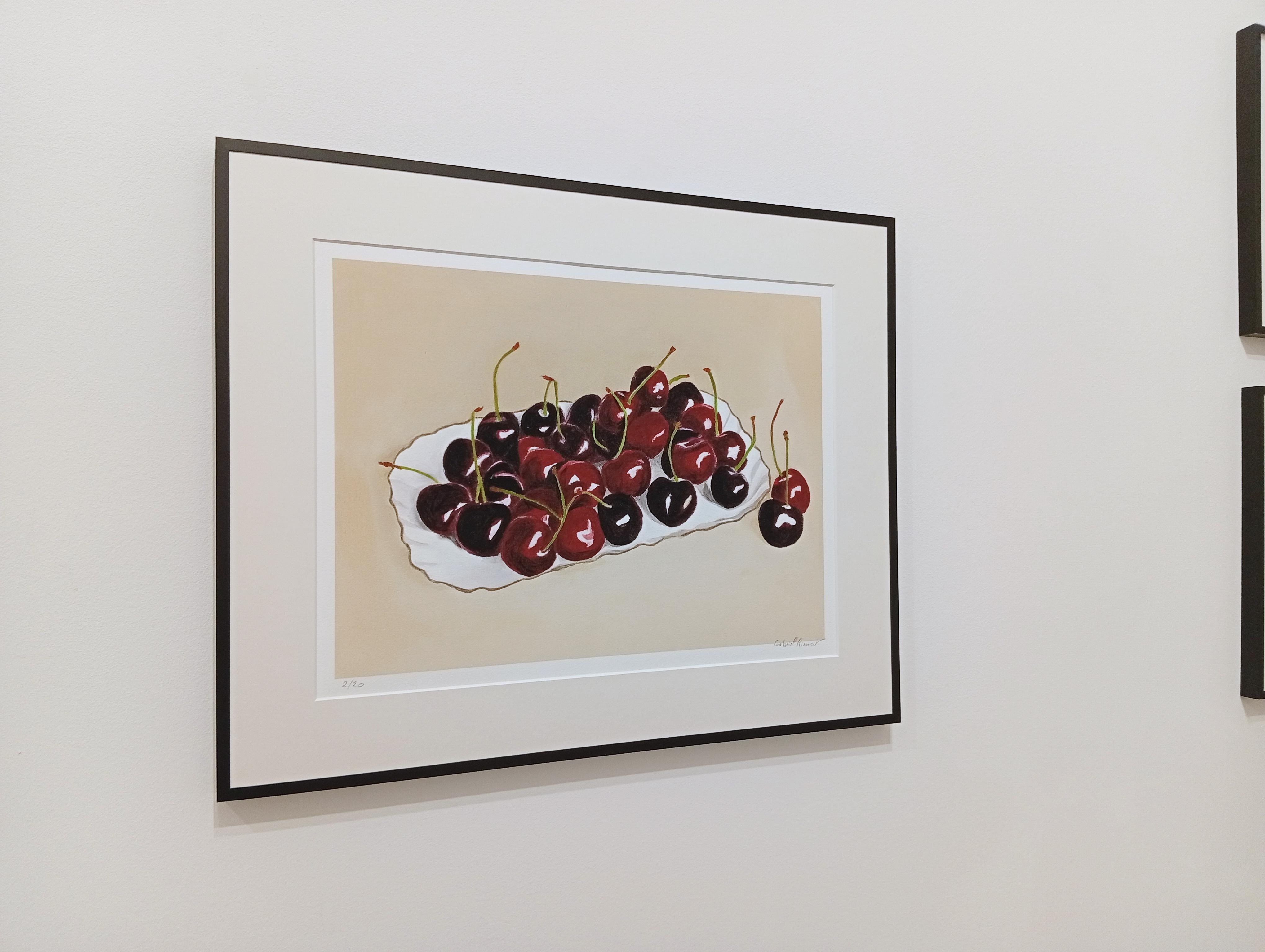 Still Life with Red Cherries, Archival Pigment Print, Contemporary Art For Sale 2