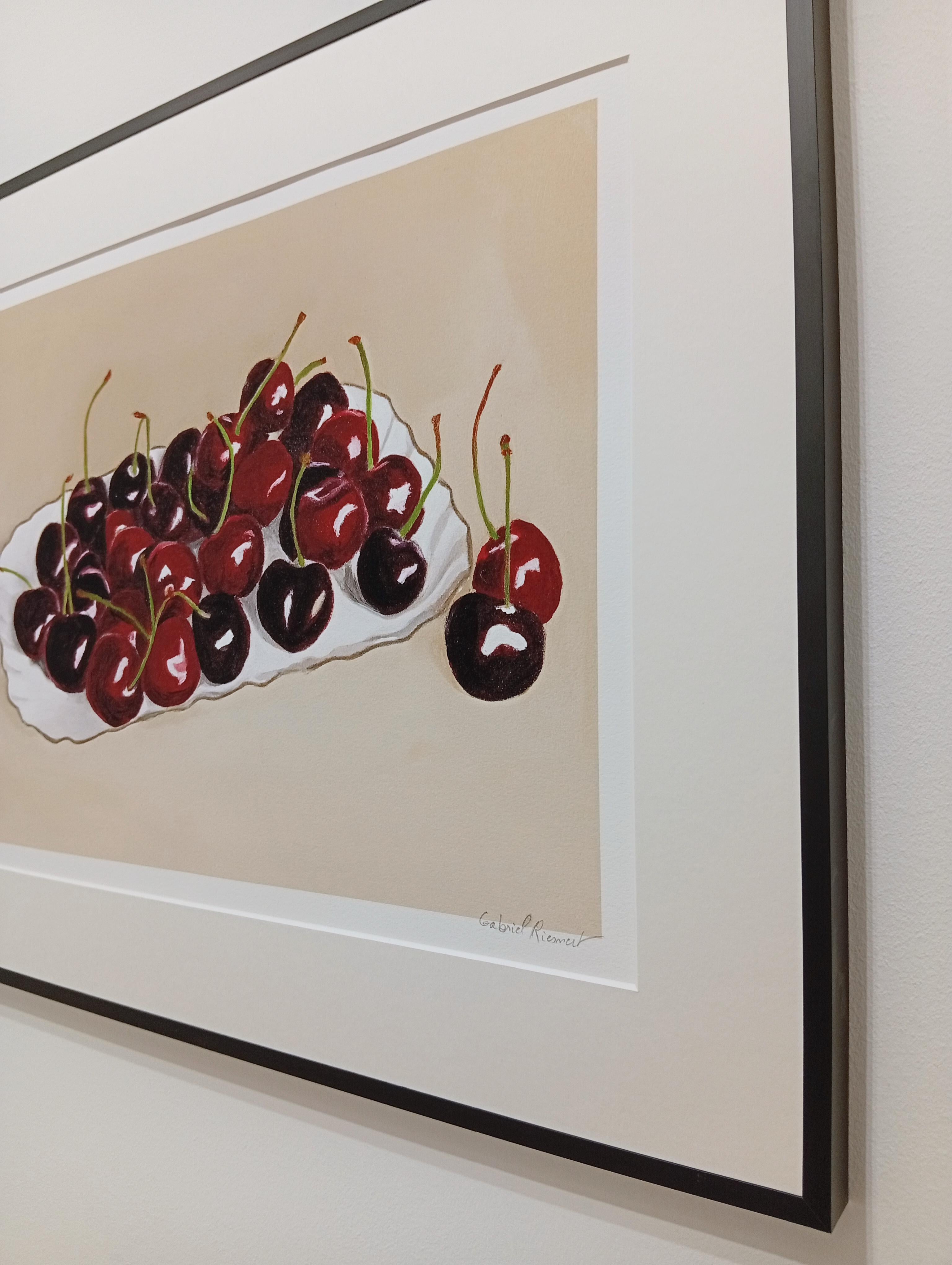 Still Life with Red Cherries, Archival Pigment Print, Contemporary Art For Sale 5
