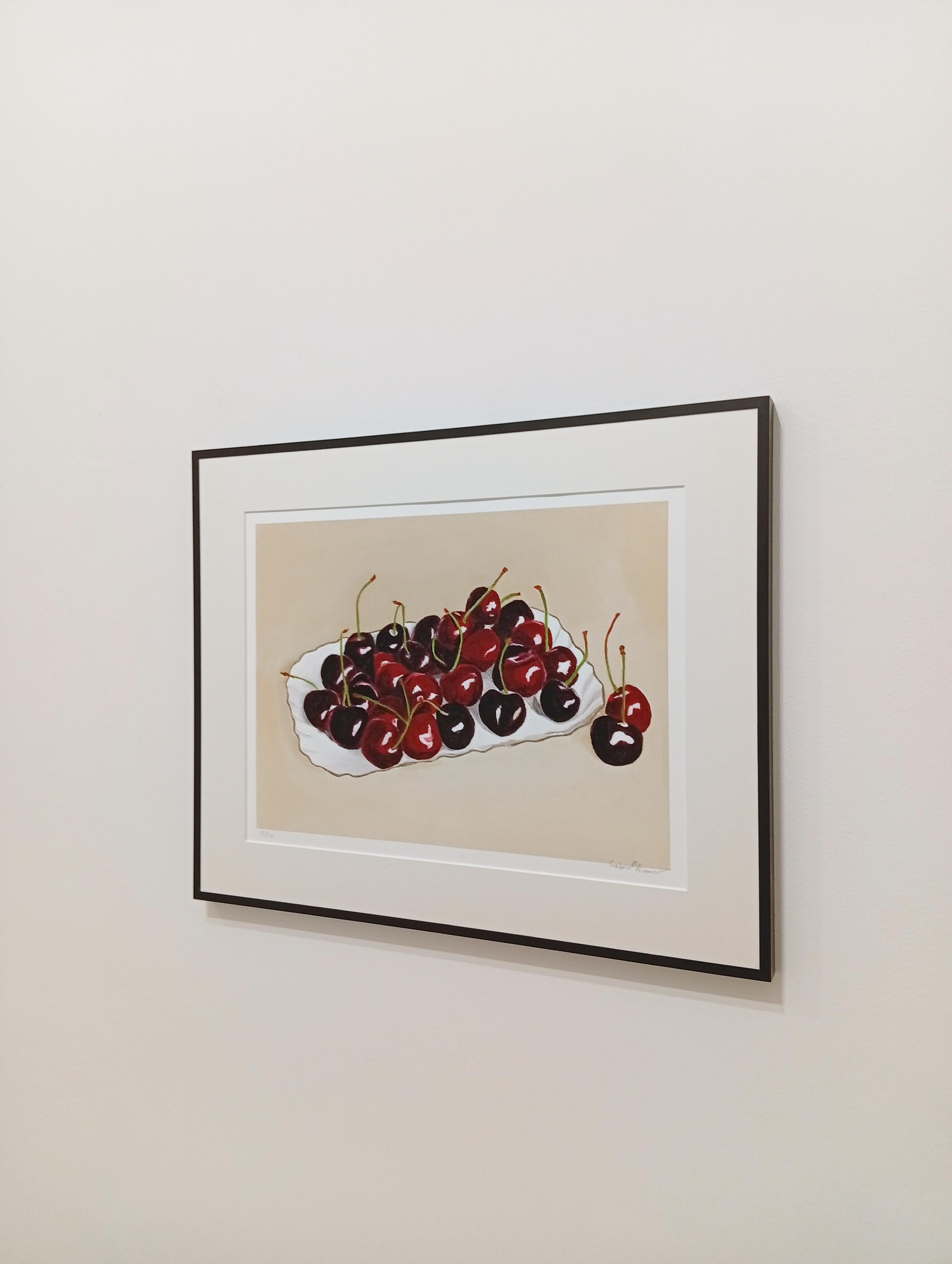 Still Life with Red Cherries, Archival Pigment Print, Contemporary Art For Sale 6