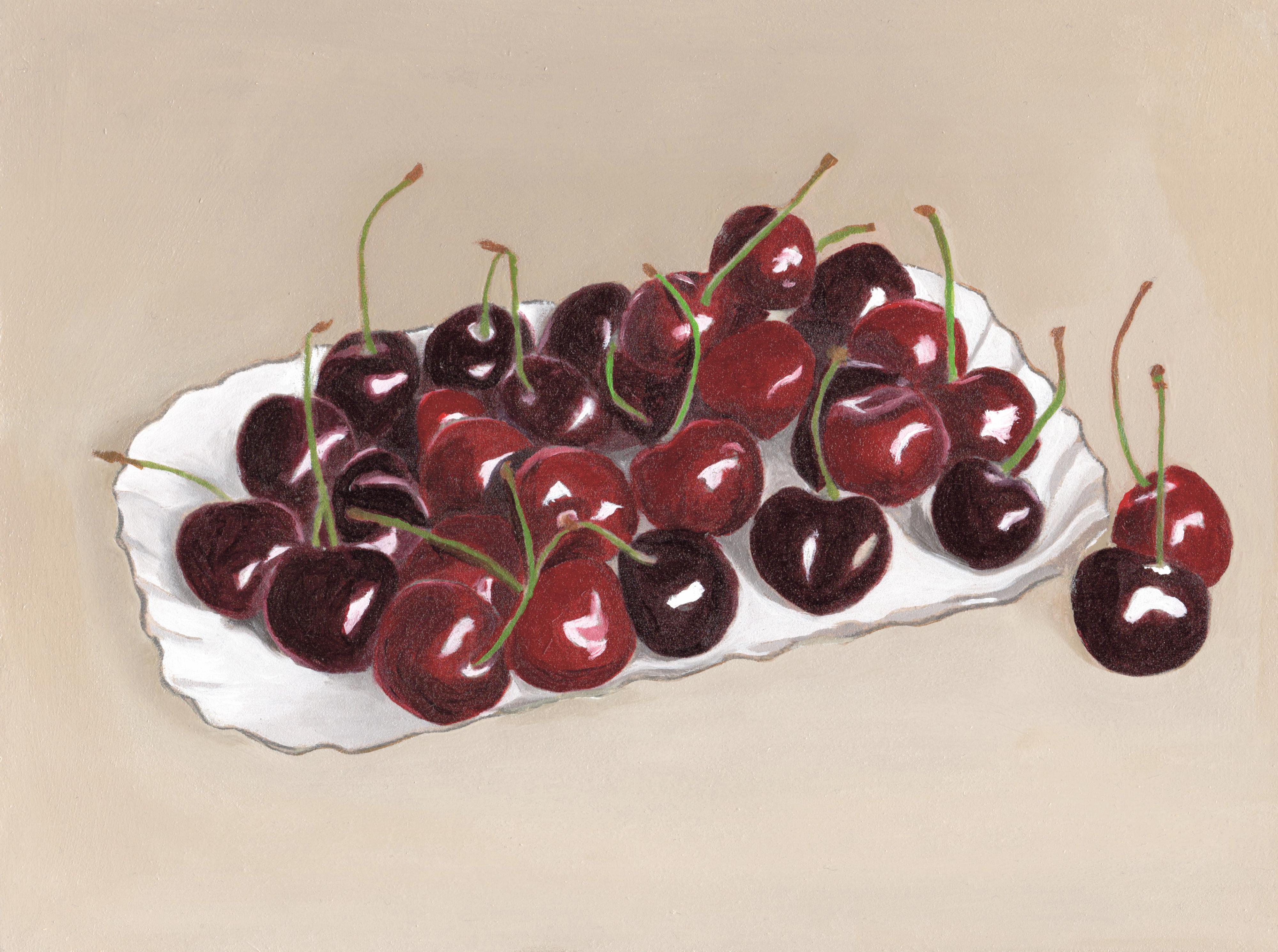 Gabriel Riesnert Still-Life Print - Still Life with Red Cherries, Archival Pigment Print, Contemporary Art