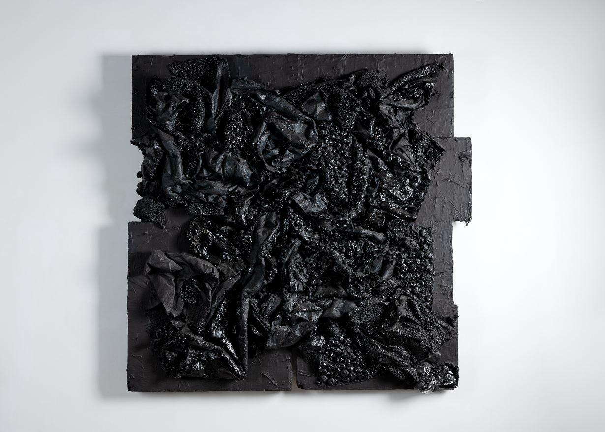 Gabriel Shuldiner, Data[t]Rash, Black Painting, United States, 2015 In Good Condition For Sale In New York, NY