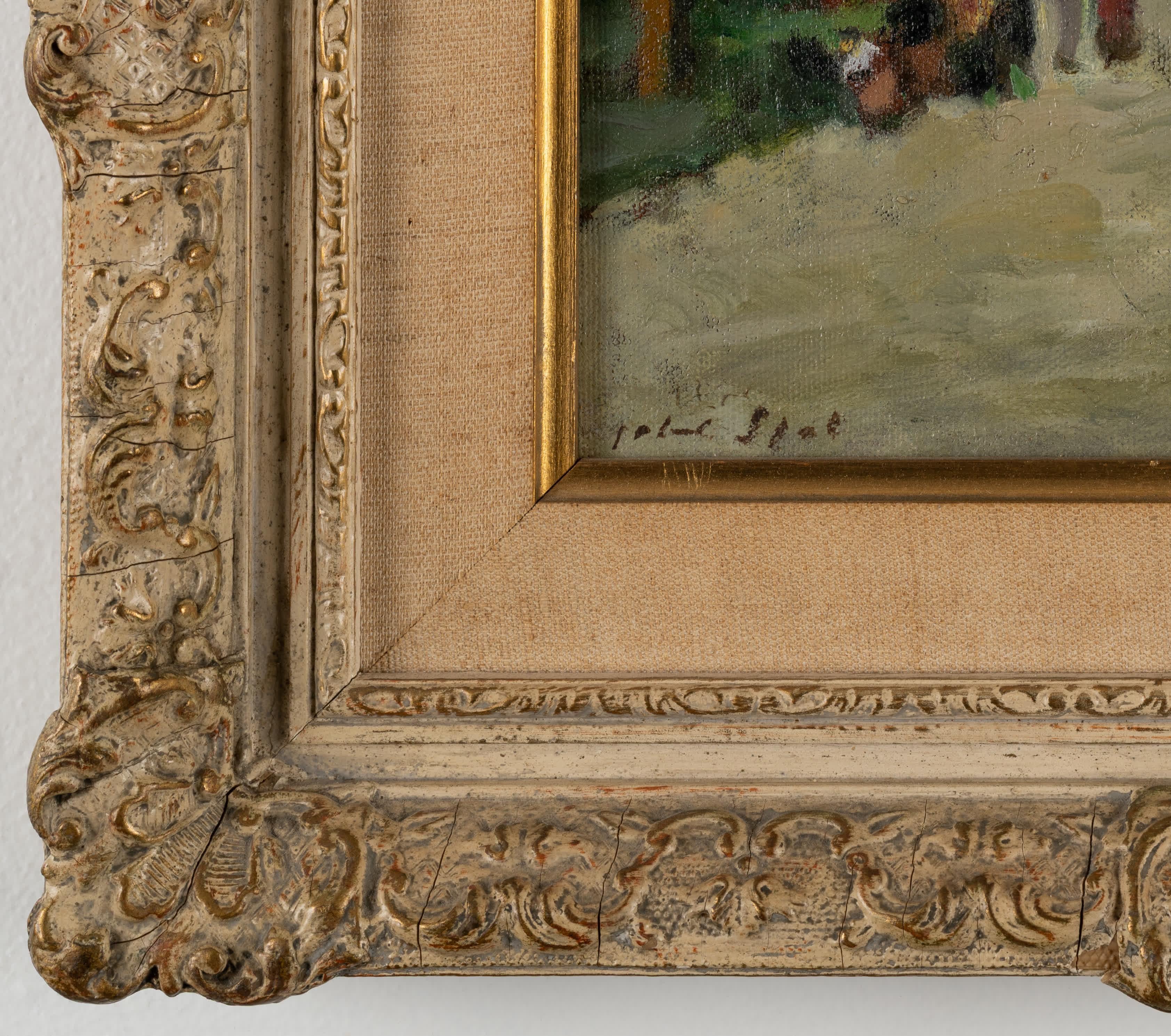Jardin des Tuileries - Landscape Painting Marrone di Gabriel Spat