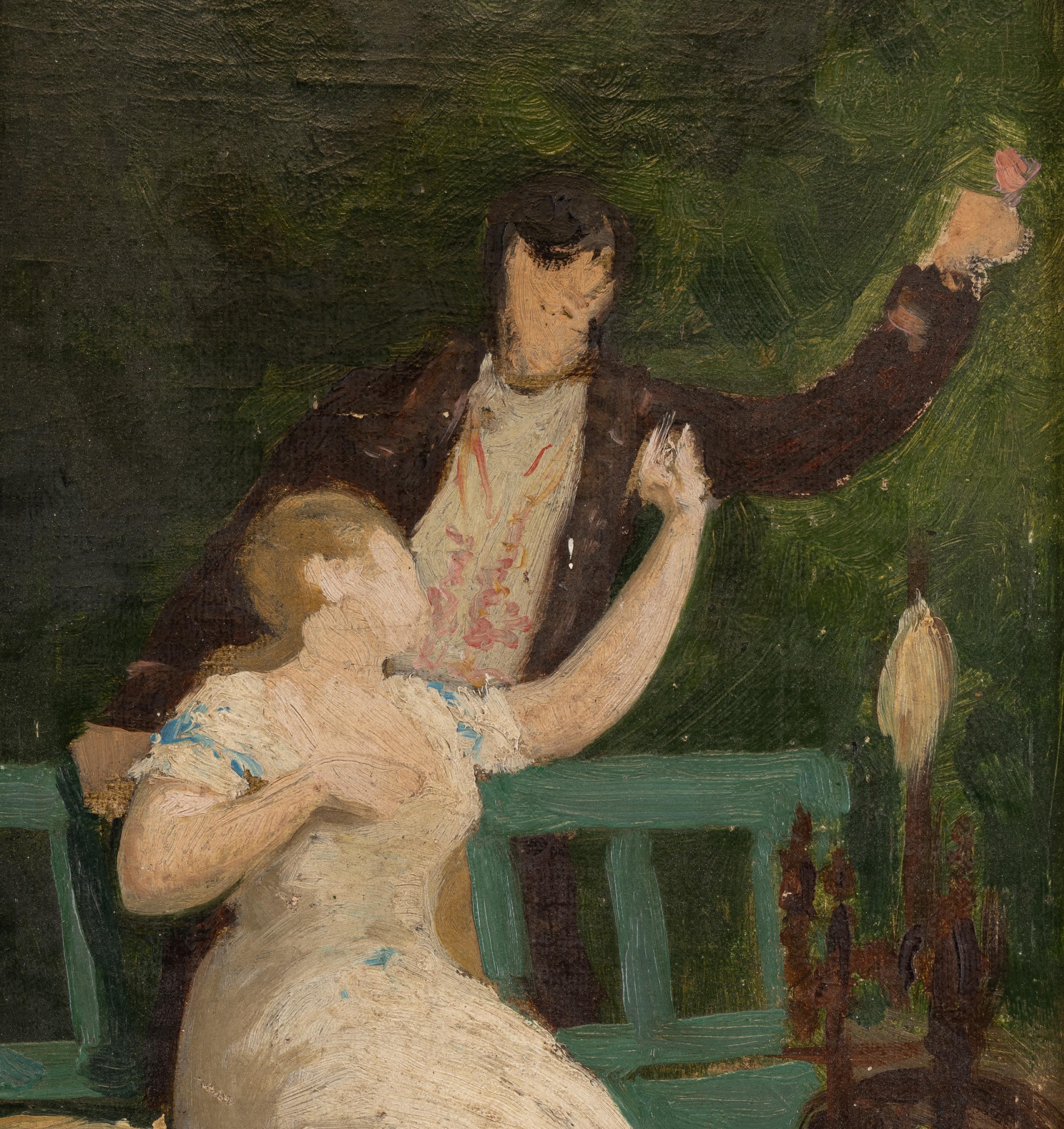 Gabriel Spat
Americano, 1890-1967
La ruota che gira

Olio su pannello
6 ⅝ per 11 ½ in, con cornice 9 ¾ per 14 ½ in
Firmato in basso a sinistra

Gabriel Spat ha trascorso la maggior parte della sua carriera in Francia, dipingendo piccole opere