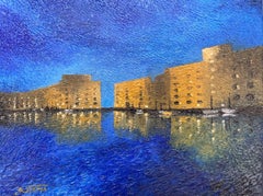 “Night in Malaga Petrino” , Oil Painting On Canvas, Textured, Embossed, Unique
