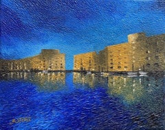 “Night in Malaga Petrino” , Oil Painting On Canvas, Textured, Embossed, Unique