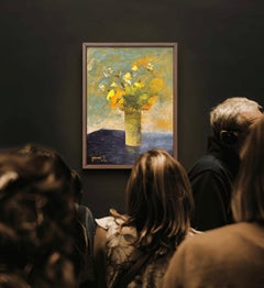 "Yellow Tulips Petrino" Contemporary Oil Painting On Canvas, Petrino Style Textu