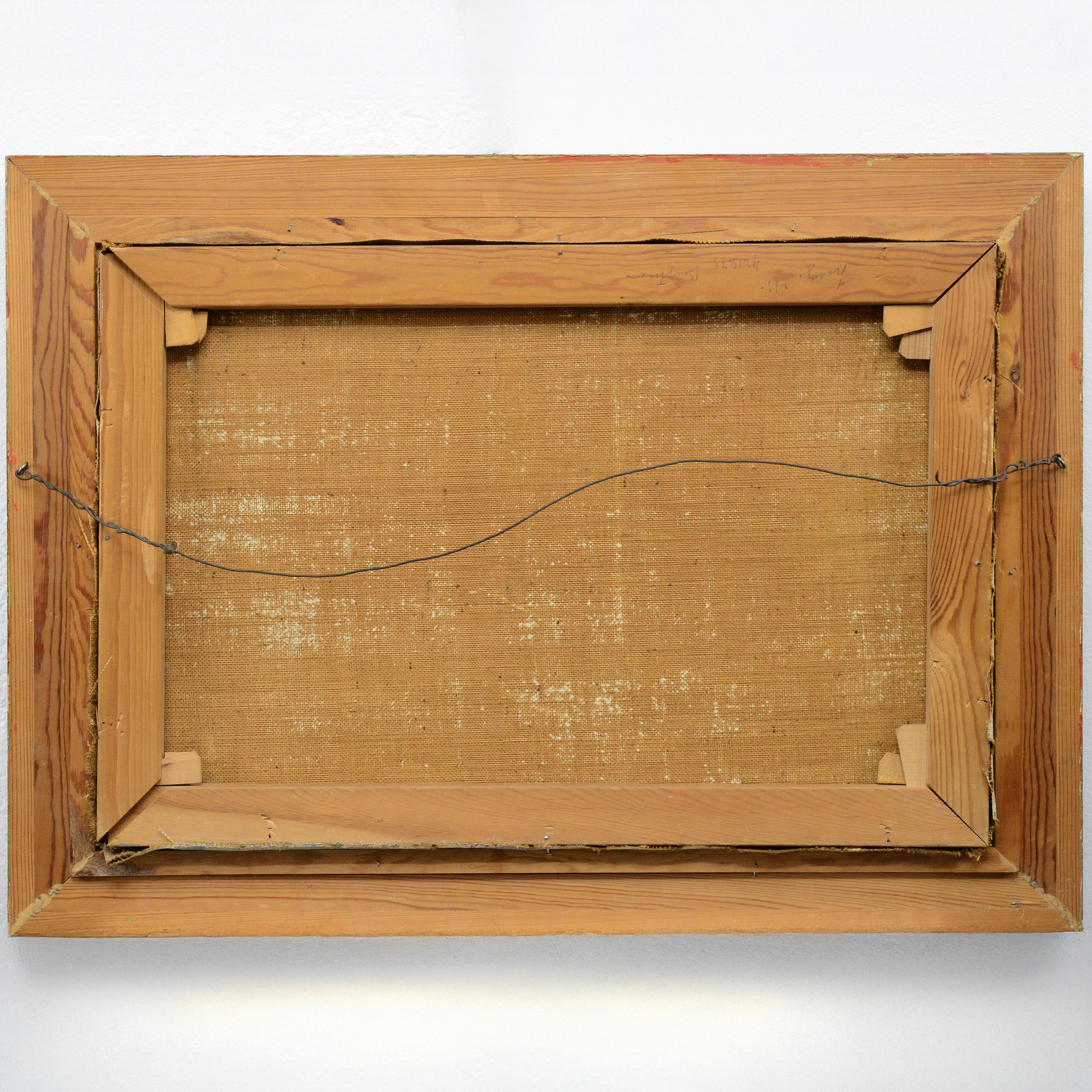 1915 Original Swedish Post Impressionist Oil Painting Park Scene Framed Signed For Sale 6