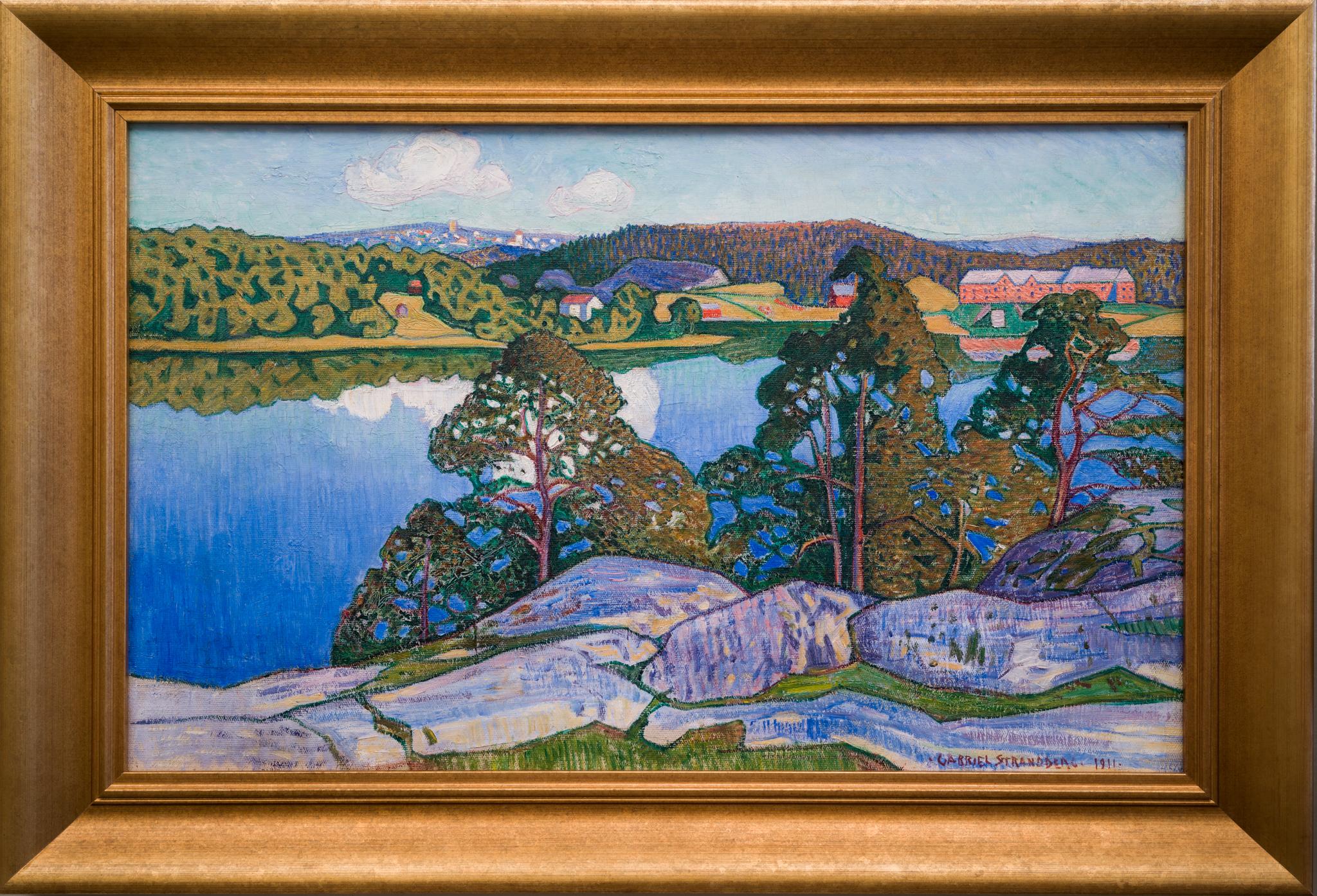 Gabriel Strandberg  Figurative Painting - Landscape from the West of Norrland, 1911