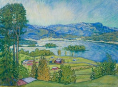 Swedish Lake Landscape, probably Dalarna, Sweden, 1910