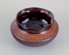 Gabriel, Swedish ceramic workshop. Large ceramic vase. Glaze in brown tones.