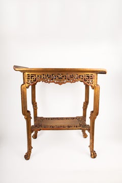 Mesa Chinoiserie Gabriel Viardot de dos pisos con incrustaciones de nácar