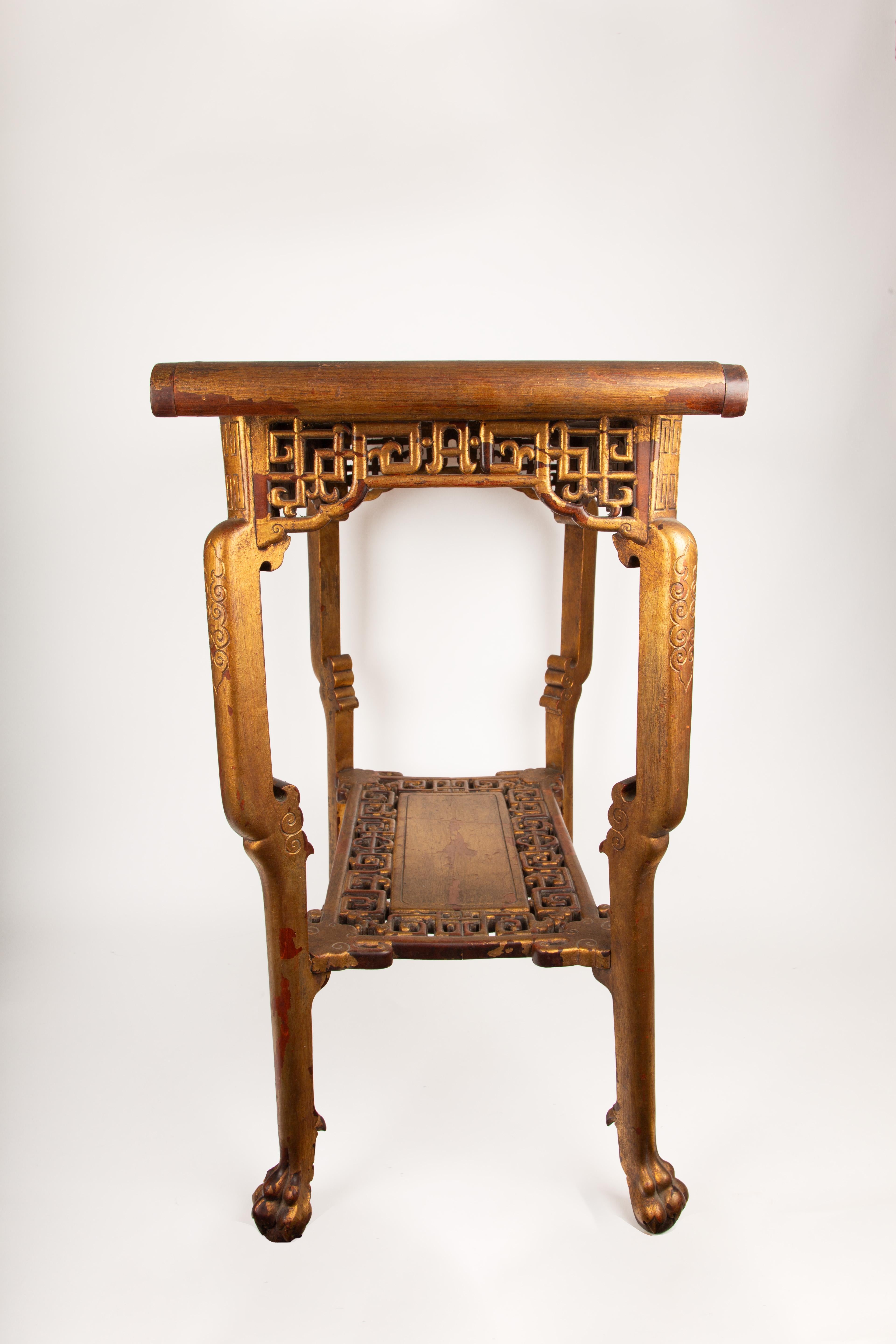 Gabriel Viardot Chinoiserie Two-Tier Table with Mother-of-Pearl Inlay In Good Condition For Sale In New York, NY