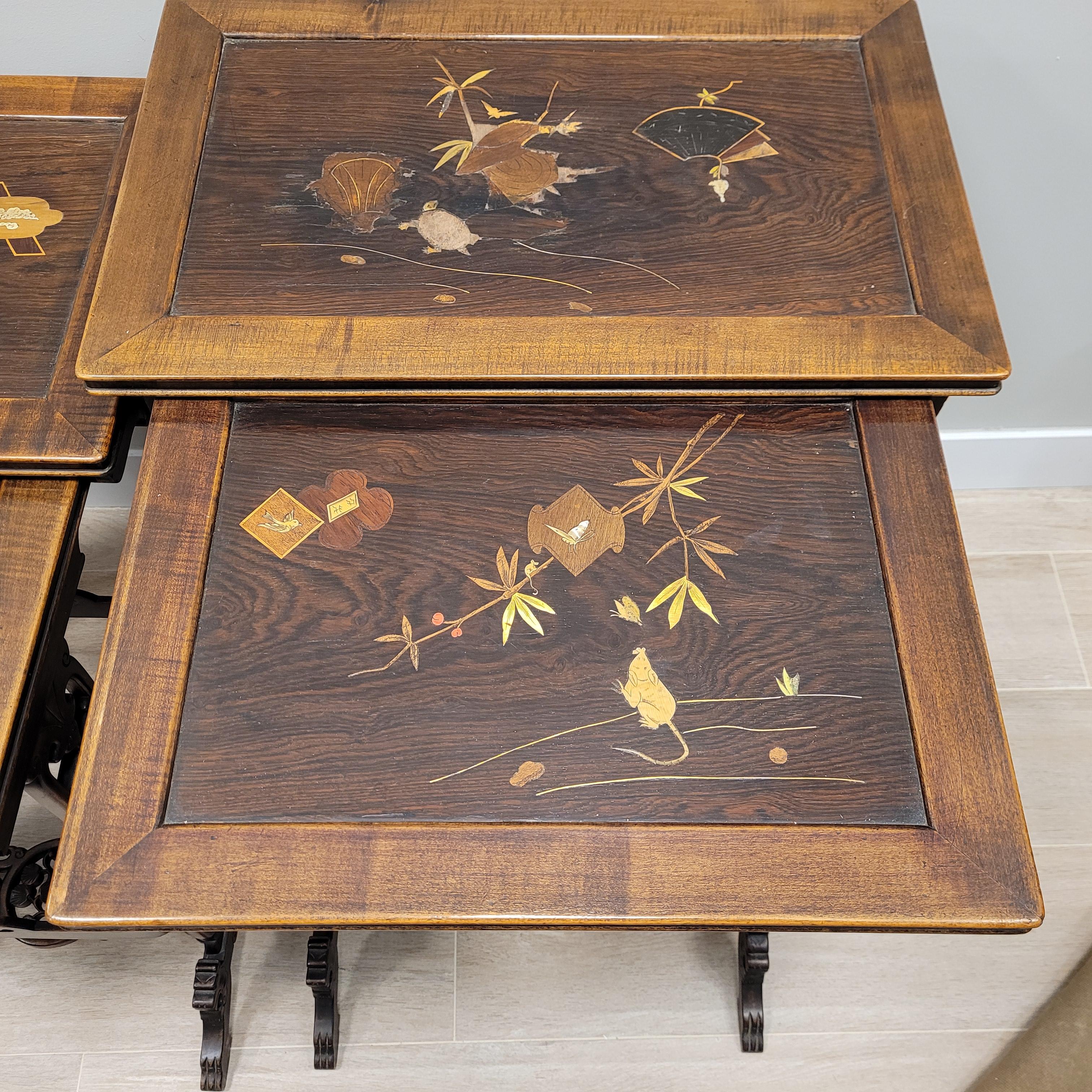 Gabriel Viardot  French Nest of 4 tables japanese  Art Nouveau For Sale 6