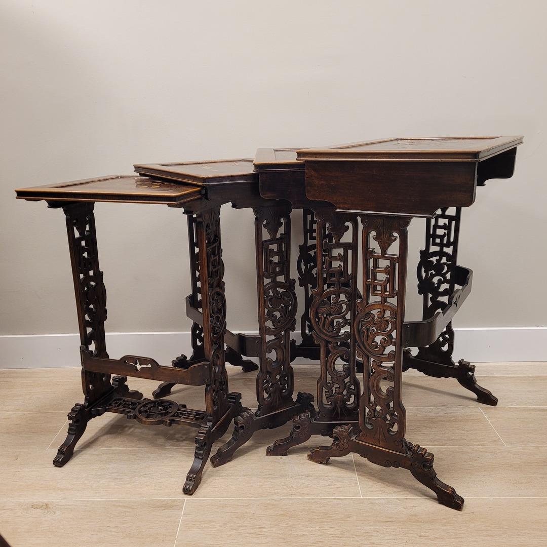 Gabriel Viardot  French Nest of 4 tables japanese  Art Nouveau In Good Condition In Valladolid, ES