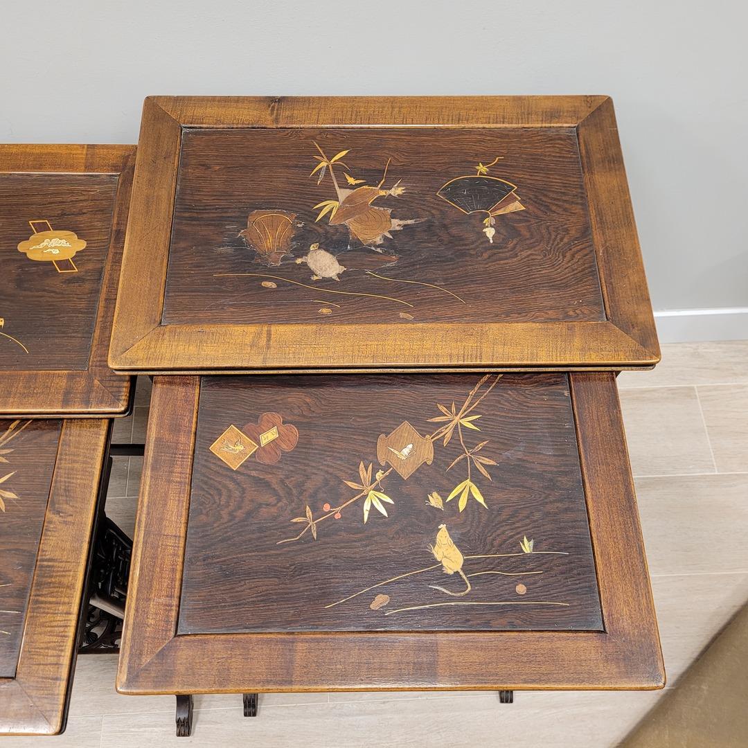 Gabriel Viardot  French Nest of 4 tables japanese  Art Nouveau 3