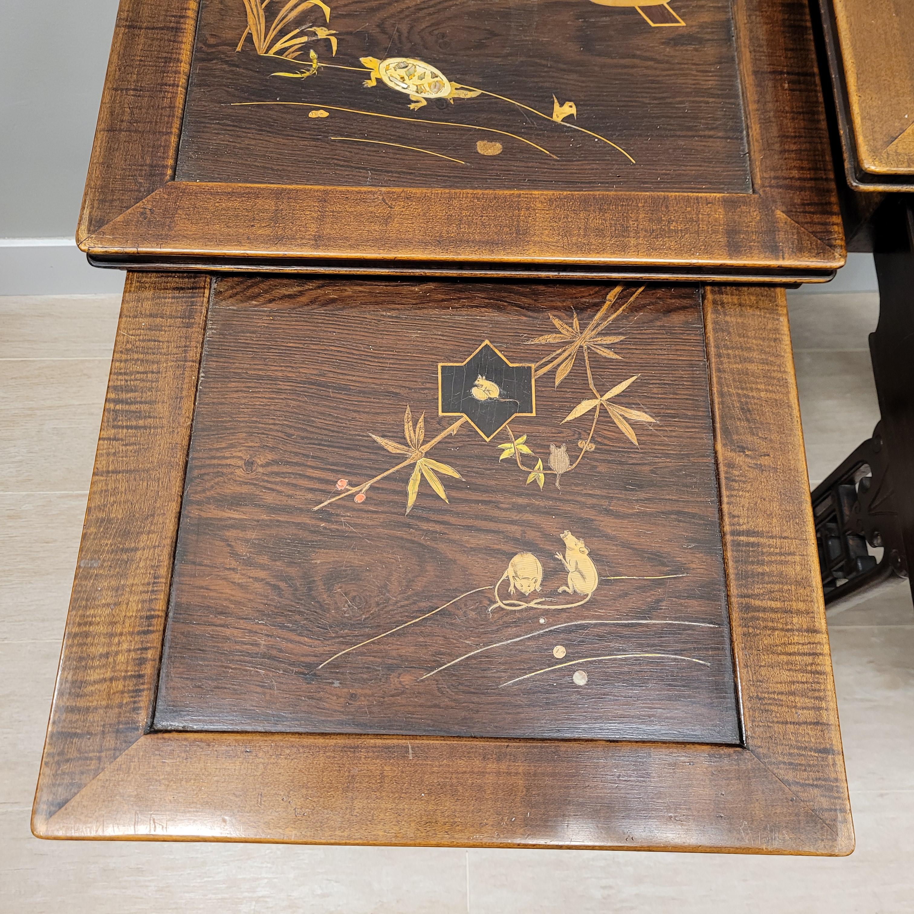 Gabriel Viardot  French Nest of 4 tables japanese  Art Nouveau For Sale 3