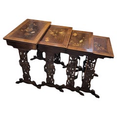 Antique Gabriel Viardot  French Nest of 4 tables japanese  Art Nouveau