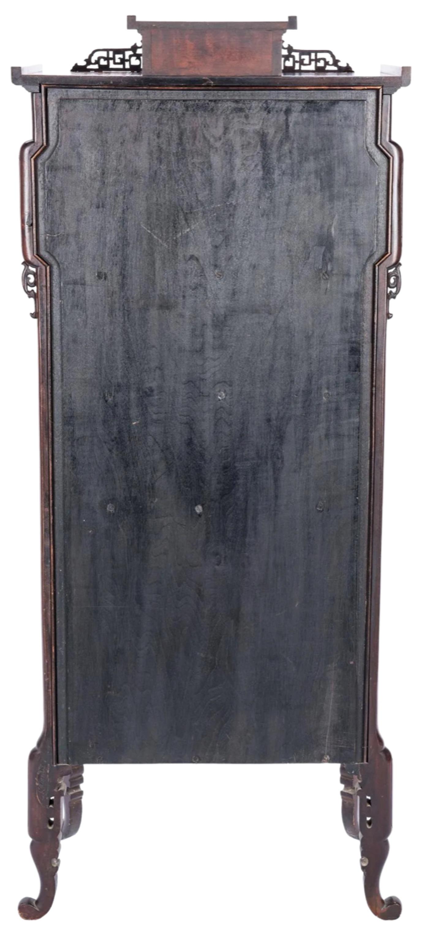 Bronze Gabriel Viardot Signed 19th Century French Chinoiserie Music Cabinet For Sale