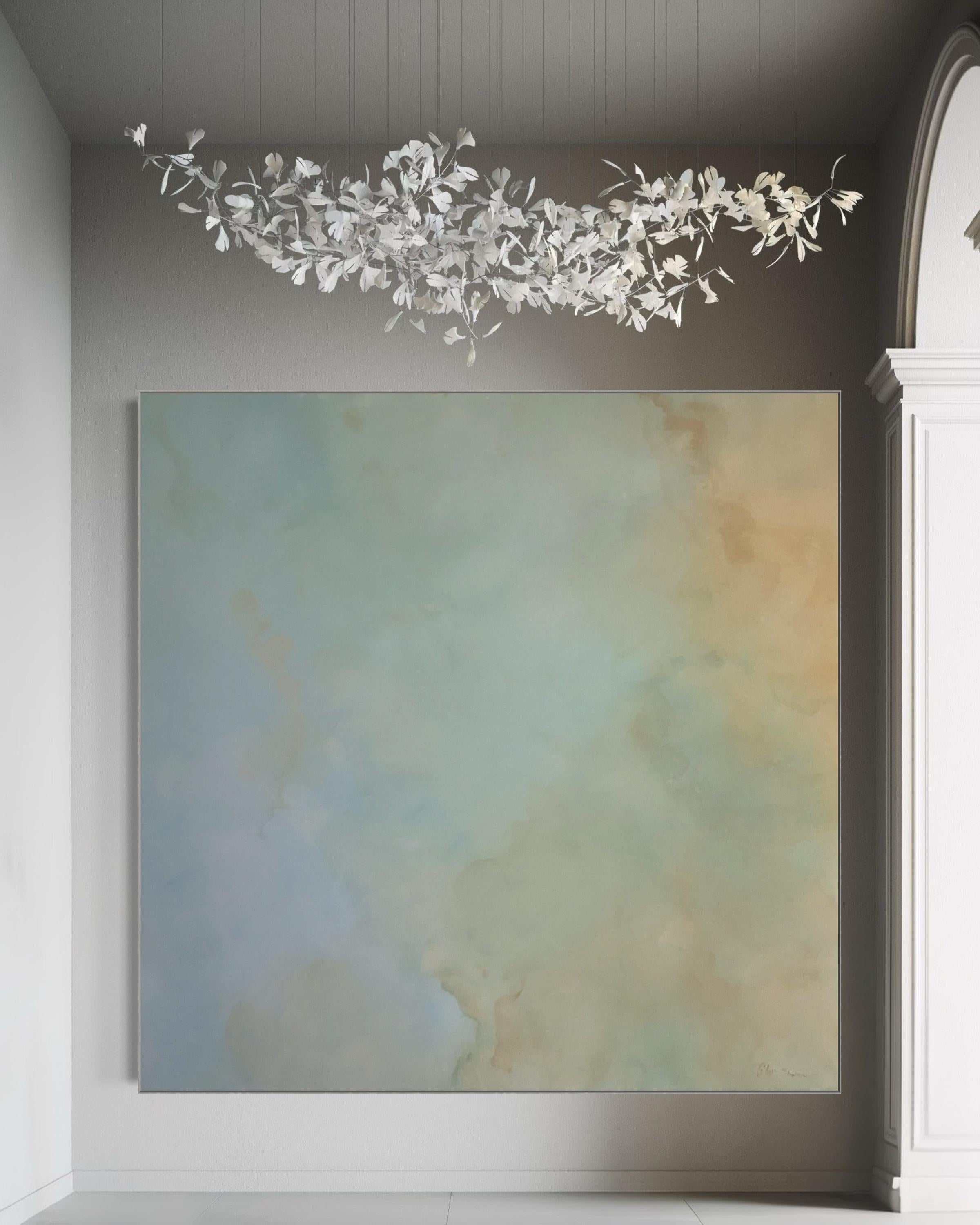 This painting is unstretched and unframed. It will be carefully rolled and shipped in a tube.
 "Creating large-scale abstract paintings that evoke tranquility and presence in any space." Gabriela Azar Schreiner is an Argentinian-born Australian