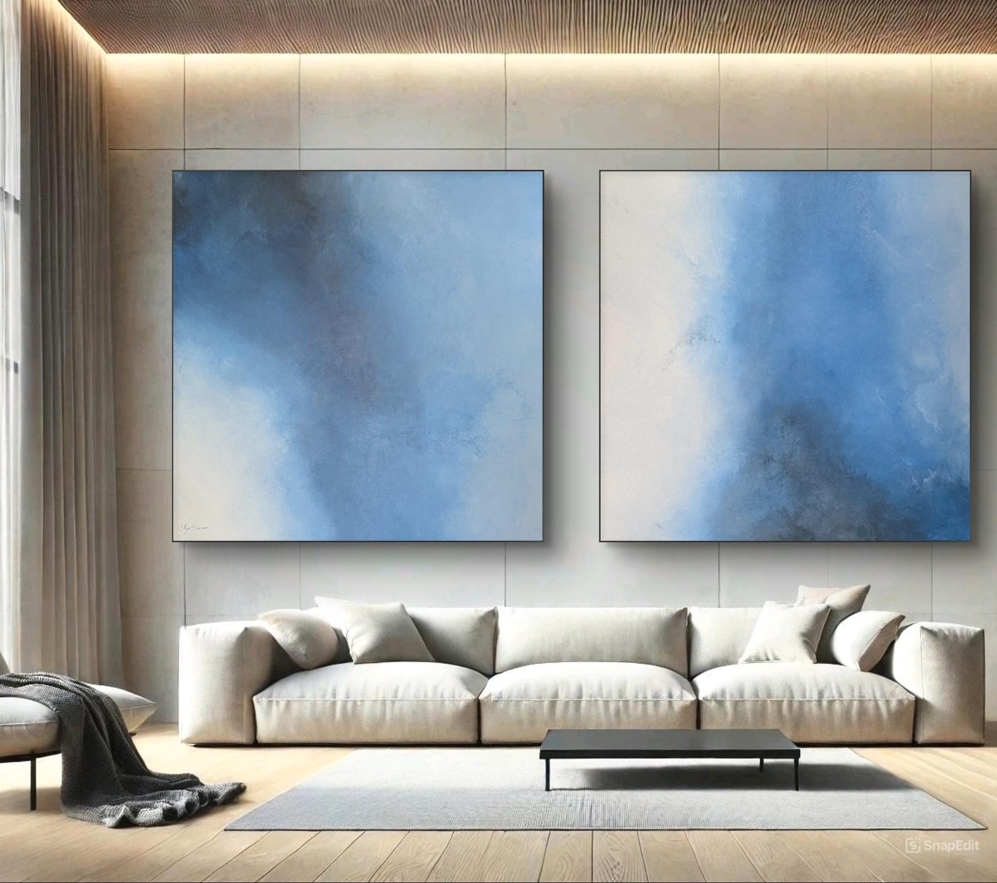 This painting is unstretched and unframed. It will be carefully rolled and shipped in a tube.
 "Creating large-scale abstract paintings that evoke tranquility and presence in any space." Gabriela Azar Schreiner is an Argentinian-born Australian