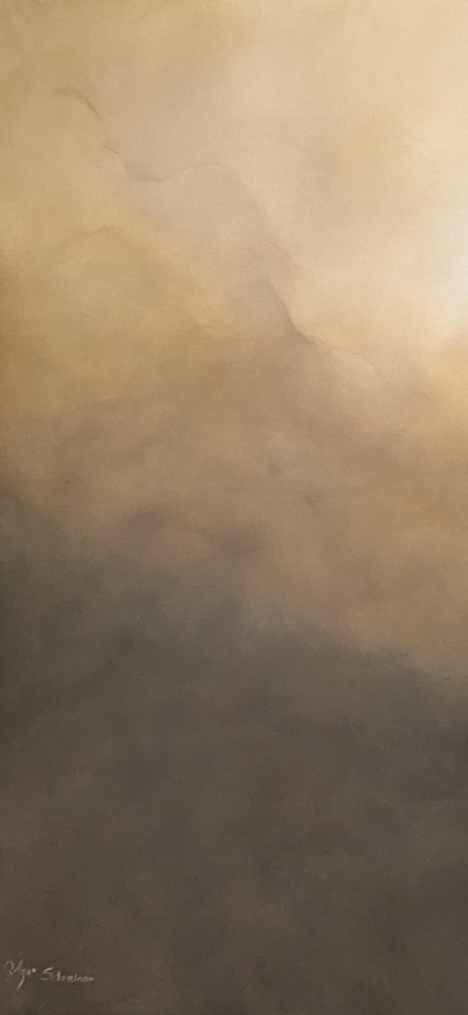 Golden hour by Gabriela Azar Schreiner. Contemporary abstract Painting For Sale 4