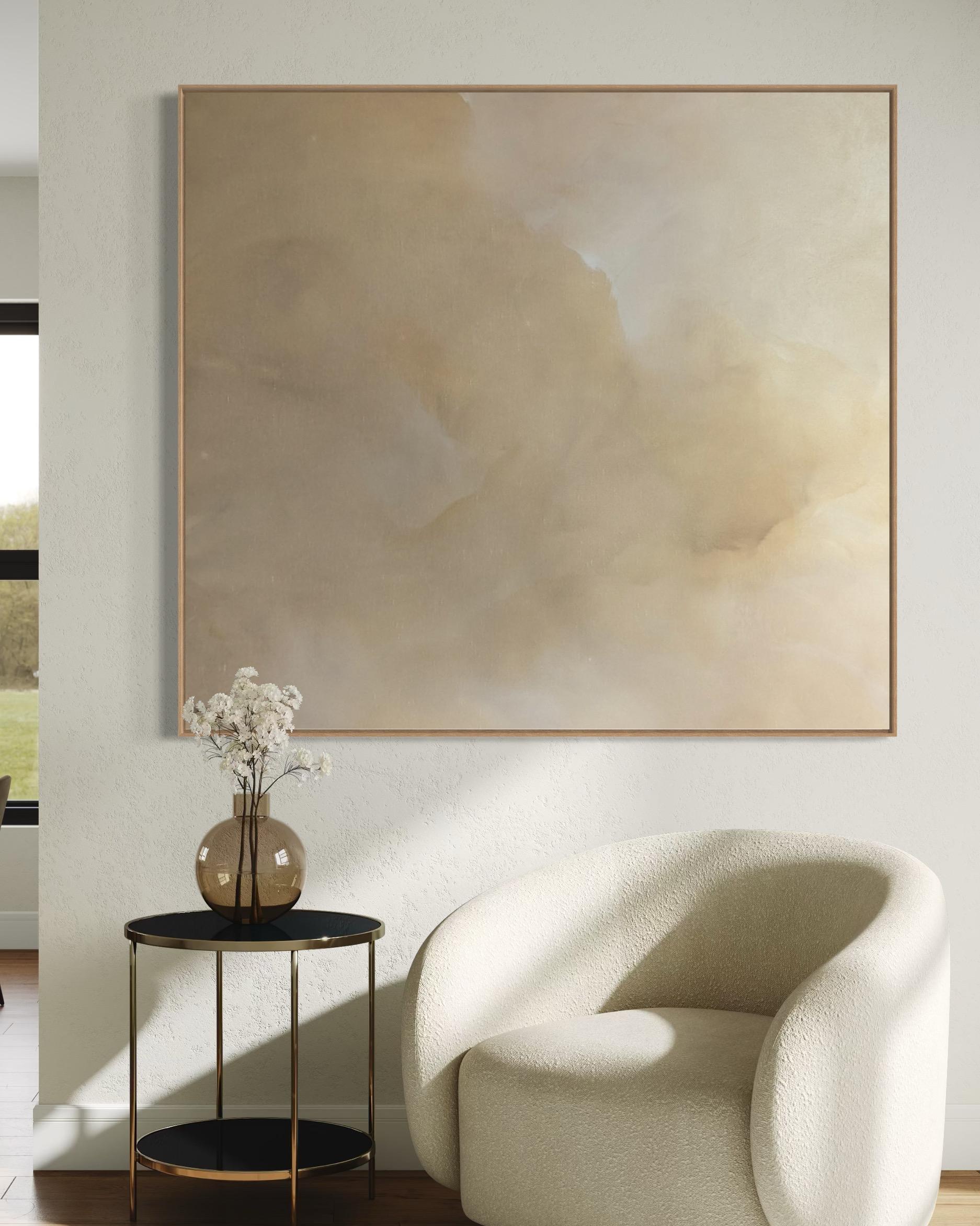 Golden veil  by Gabriela Azar Schreiner. Contemporary abstract Painting For Sale 4
