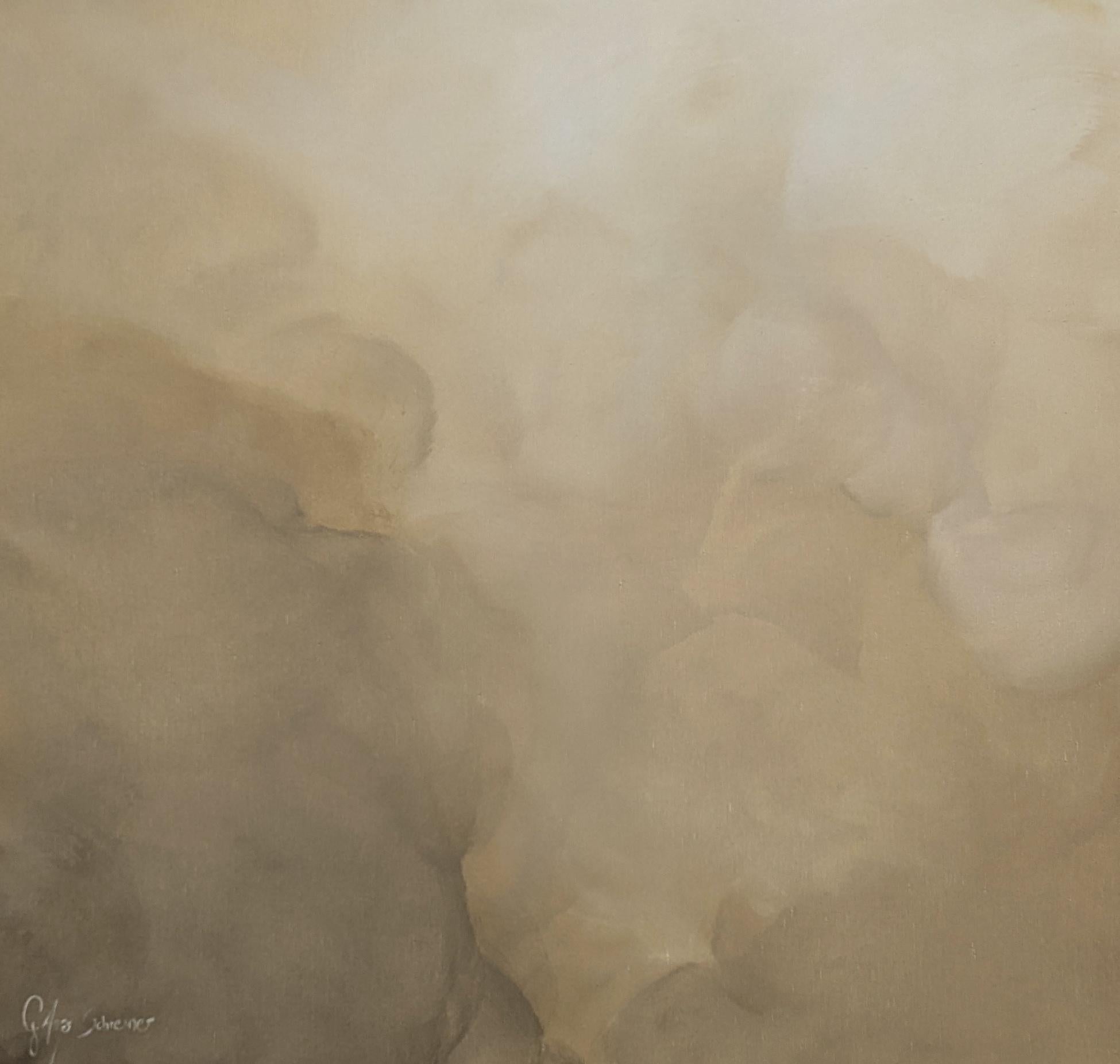 Golden whisper by Gabriela Azar Schreiner. Contemporary abstract Painting For Sale 4